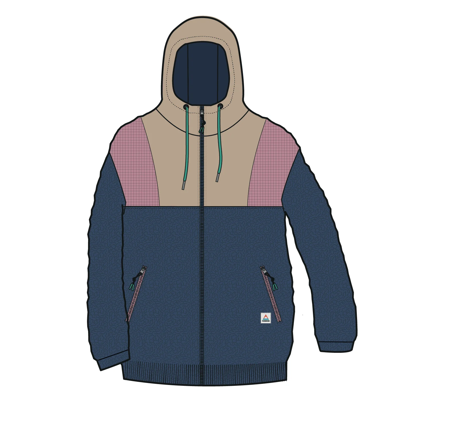 Joy Full Zip Hooded Sherpa Fleece - Dark Denim/Feather - Image 11