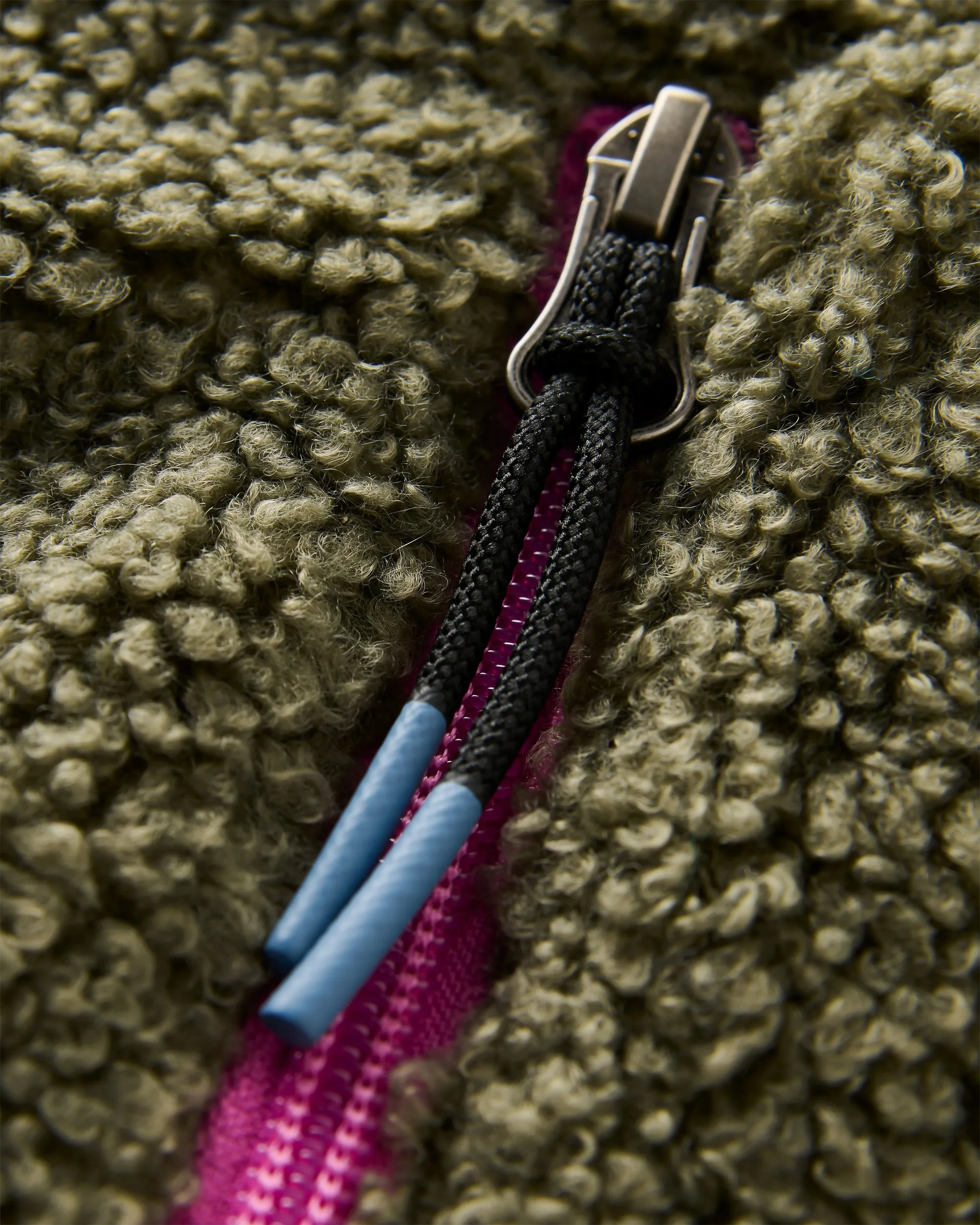 Joy Full Zip Hooded Sherpa Fleece - Dusty Olive - Image 4