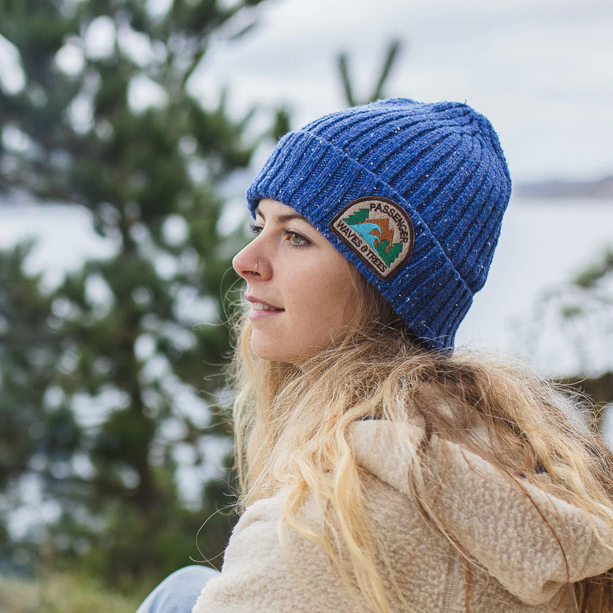 Katira Rib Knit Beanie - Blue Coral - Image 5