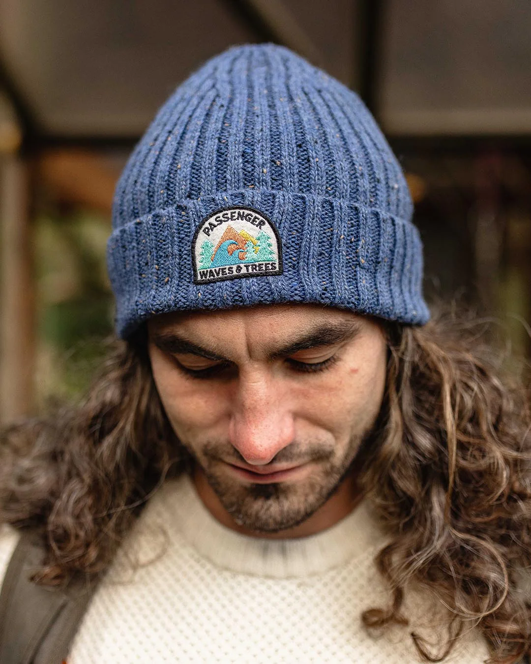 Katira Rib Knit Beanie - Blue Coral - Image 4