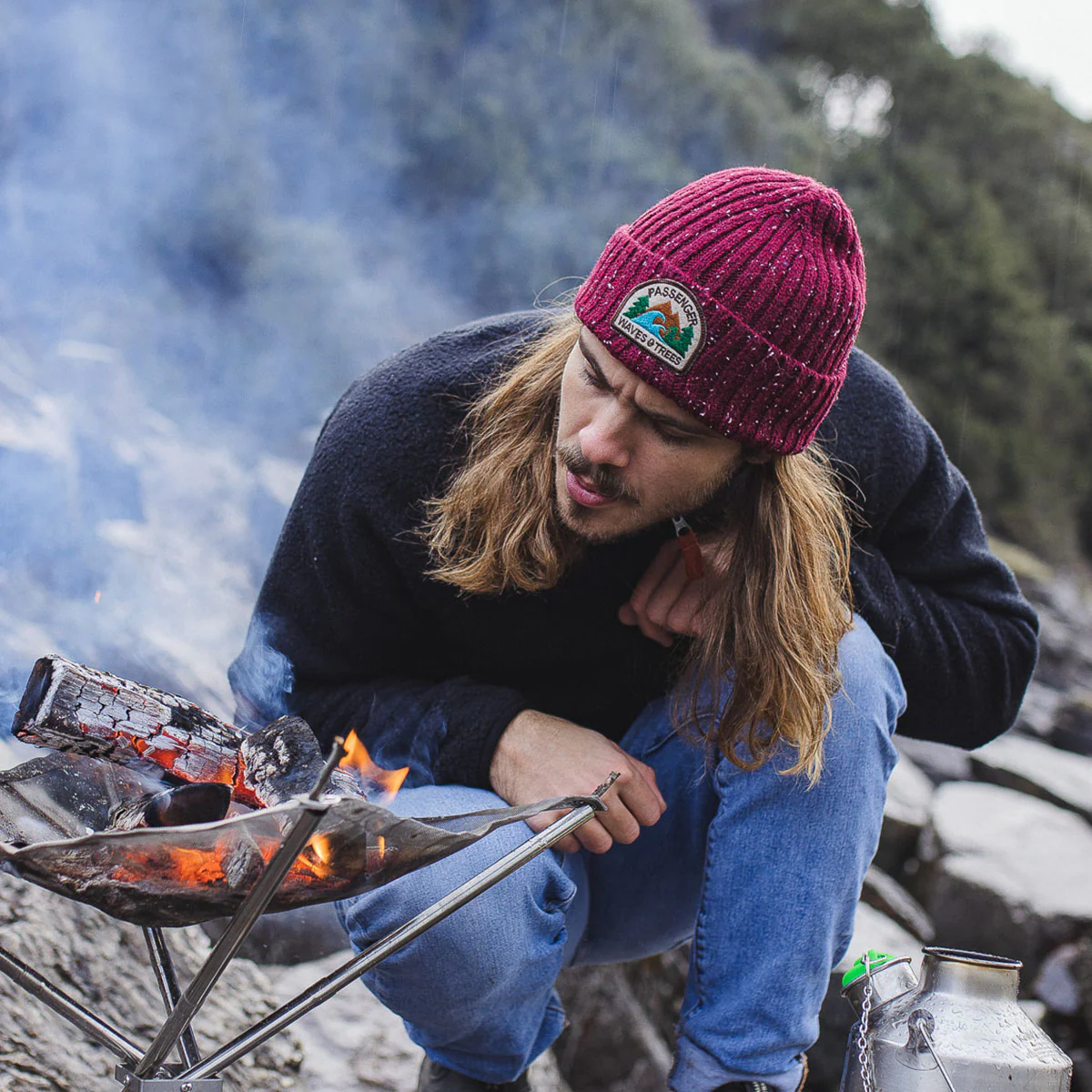 Katira Rib Knit Beanie - Russet - Image 2