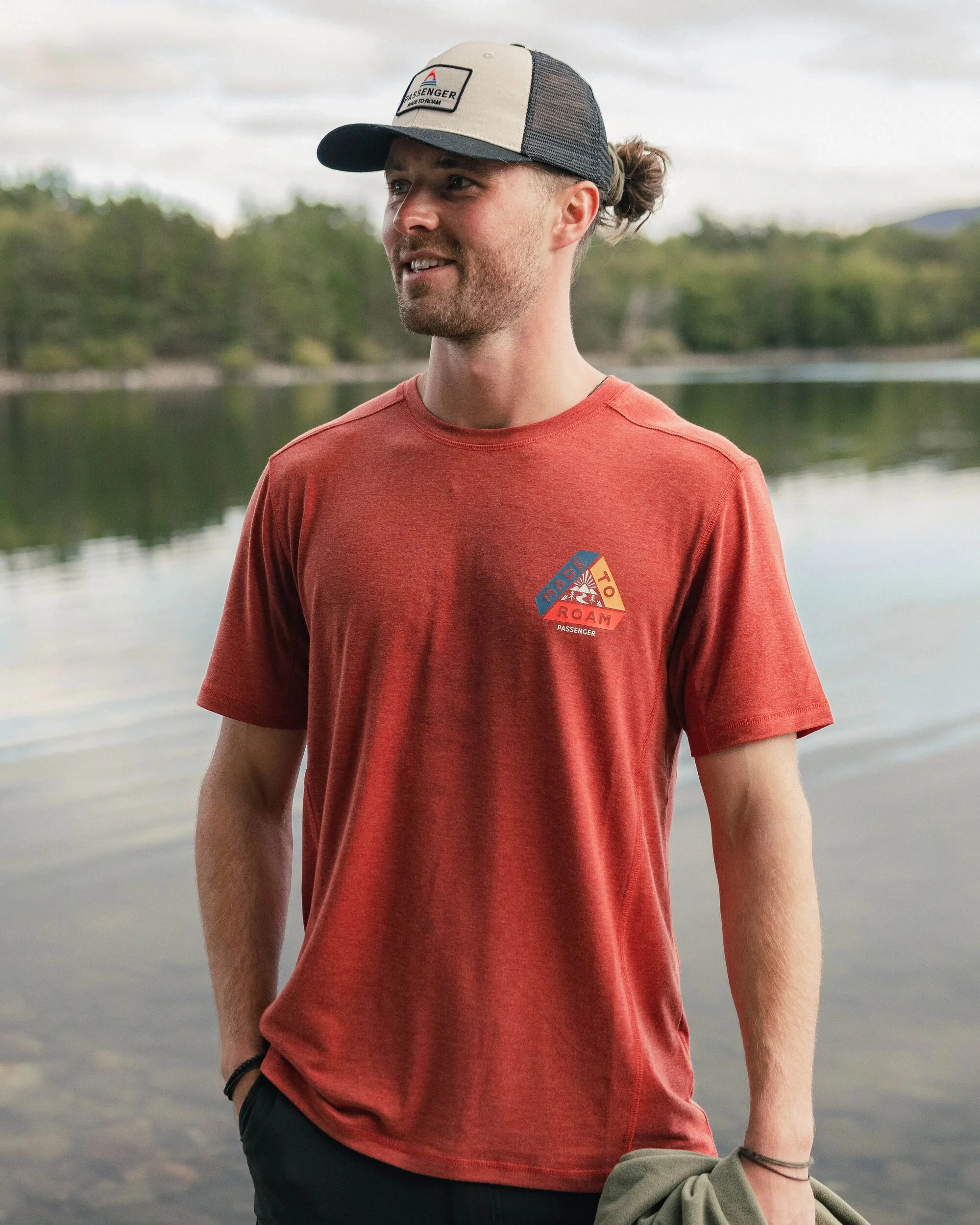 Kirkwood Textured Active T-Shirt - Red Ochre - Image 3