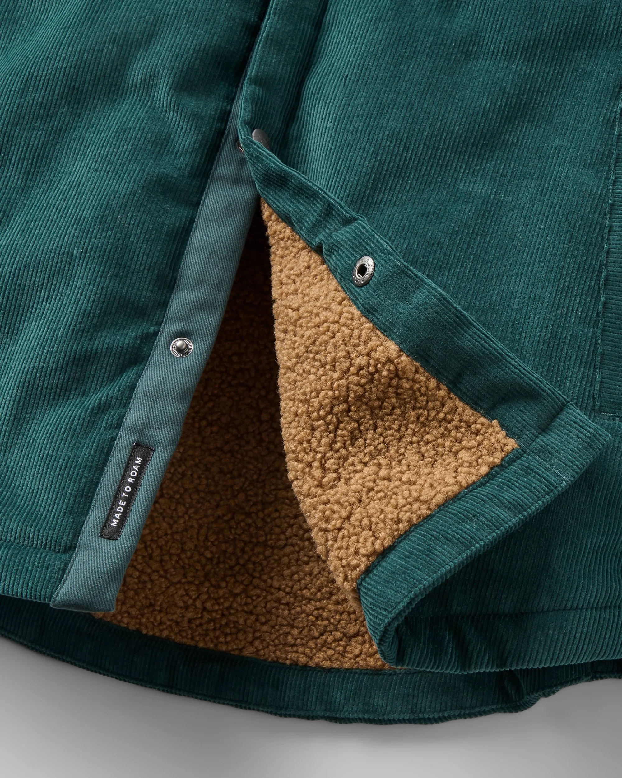 Kodiak Sherpa Lined Cord Overshirt - Dark Fern - Image 3