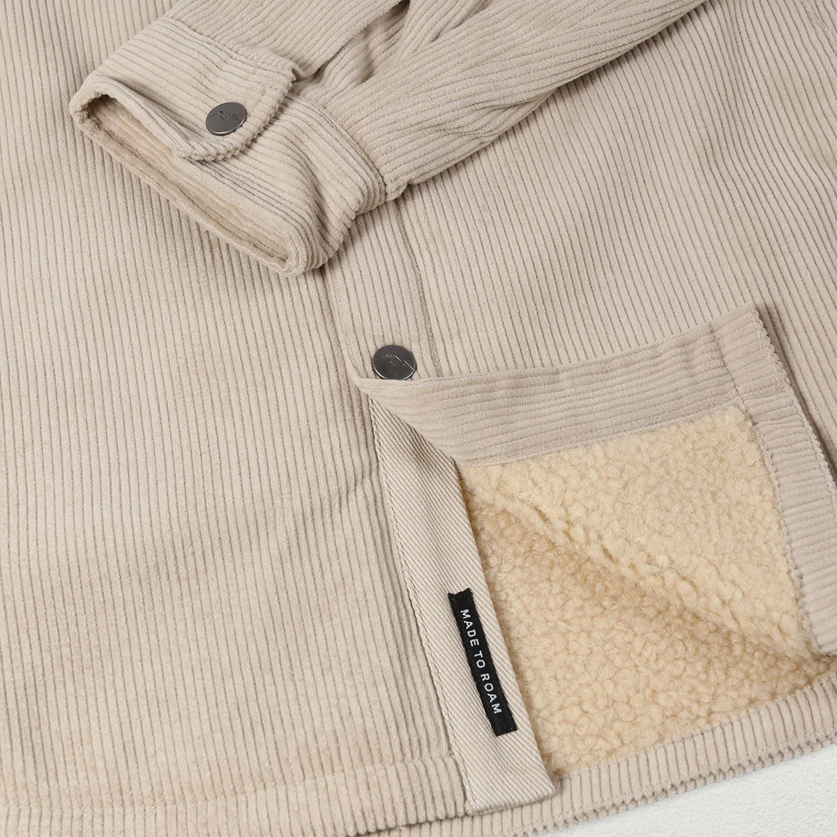Kodiak Sherpa Lined Cord Overshirt - Feather Grey - Image 2