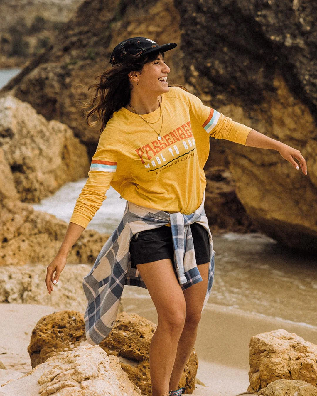 La Sarena Oversized LS T-Shirt - Ochre Yellow - Image 3