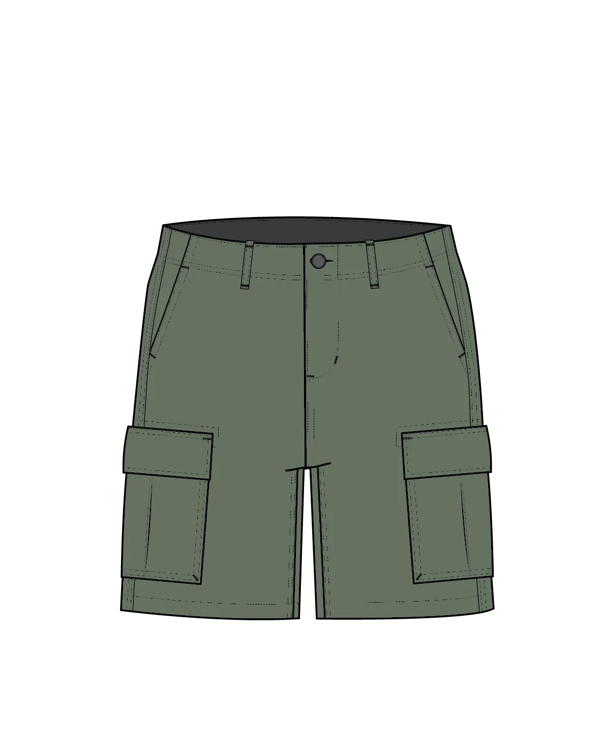 Lakeside Cargo Cotton Short - Dusty Olive - Image 10