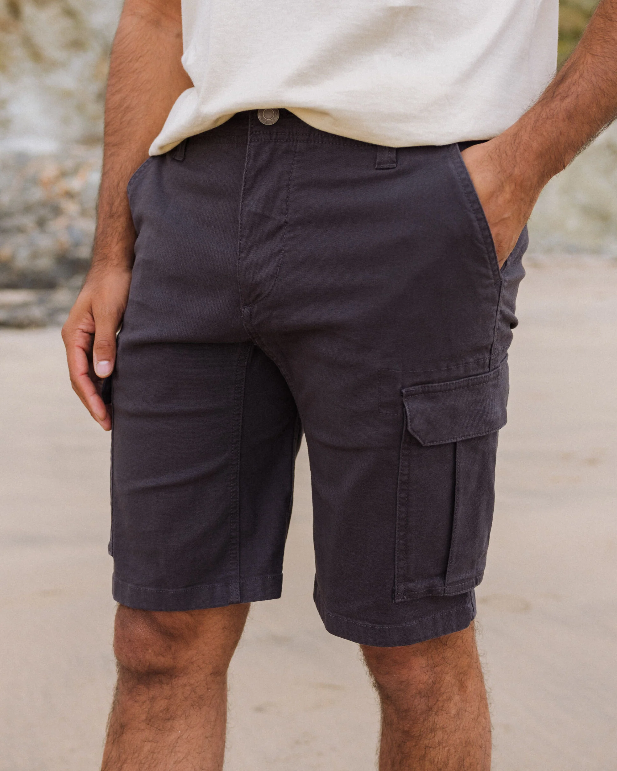 Lakeside Cargo Cotton Short - Faded Black
