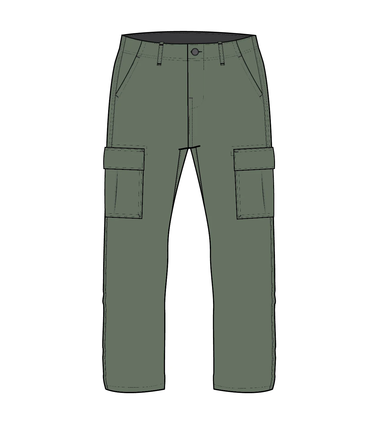 Lakeside Cargo Cotton Trouser - Dusty Olive - Image 12