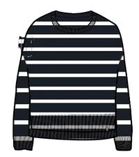 Lakewood Organic Cotton Knitted Jumper - Navy Stripe - Image 10