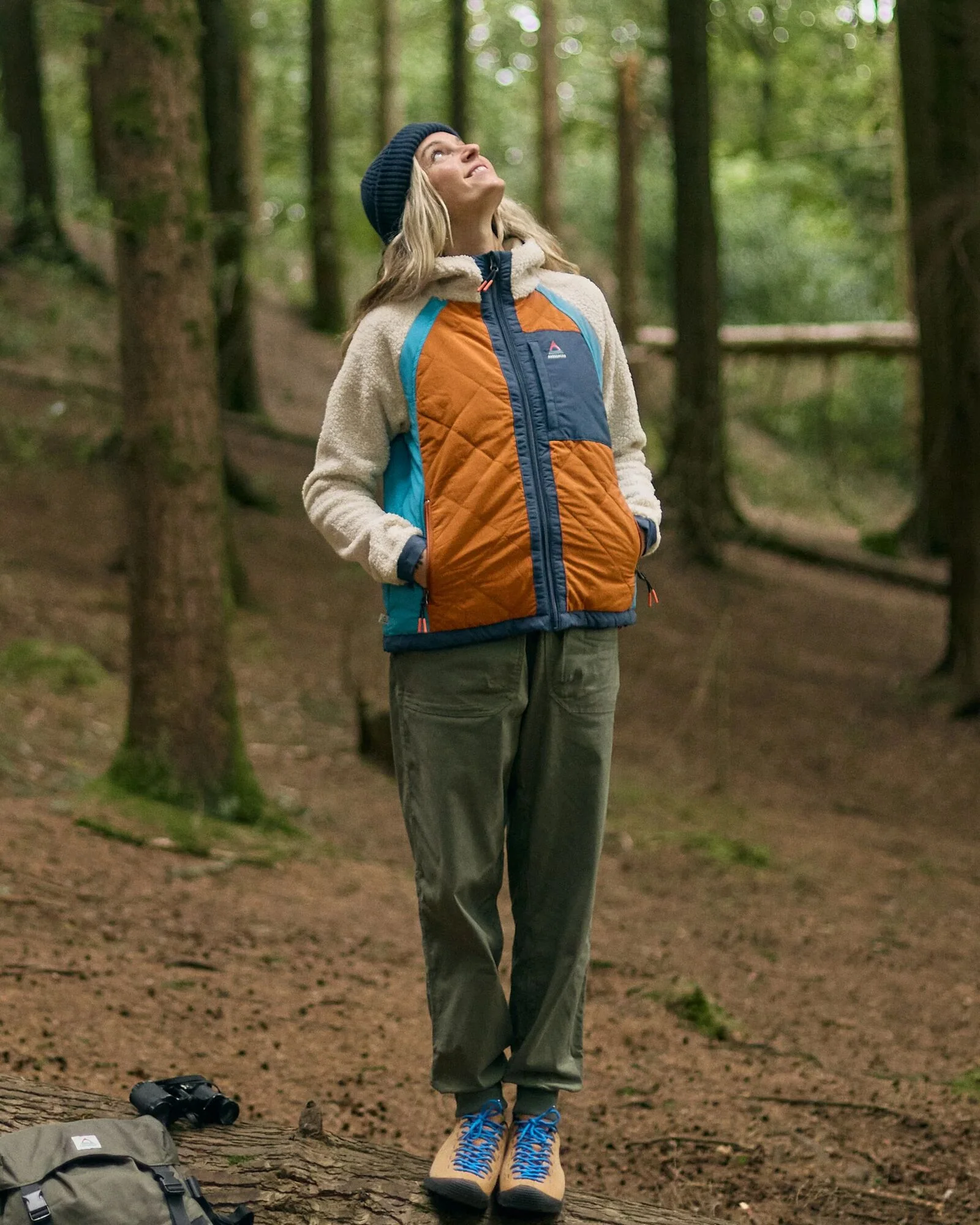 Lara Quilted Jacket - Oat/Sunset Orange - Image 4