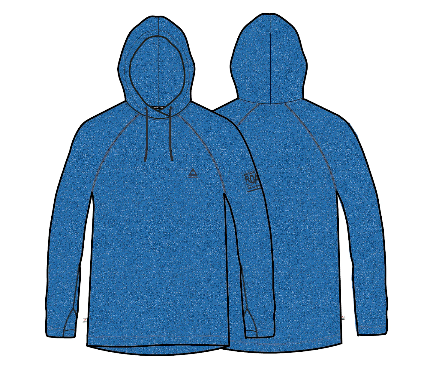 Light Ray Hooded UPF50 LS T-Shirt - Marine Blue Marl - Image 7