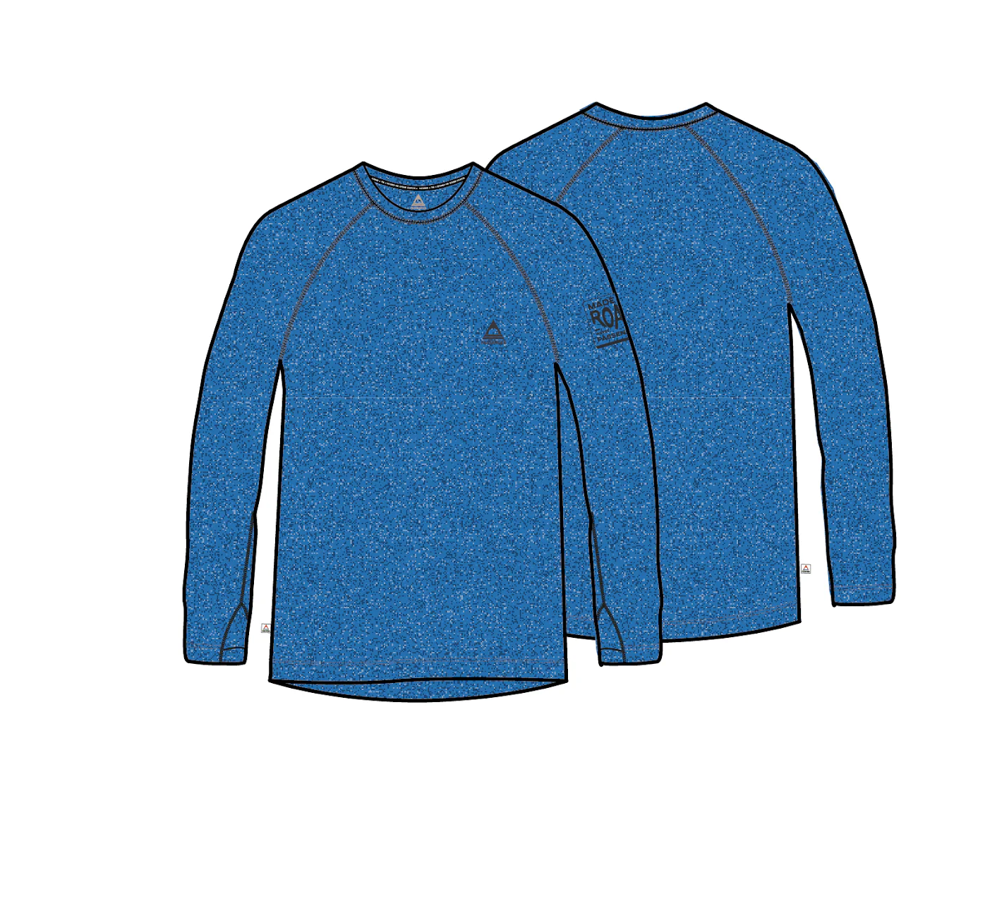 Light Ray Lightweight UPF50 LS T-Shirt - Marine Blue Marl - Image 7