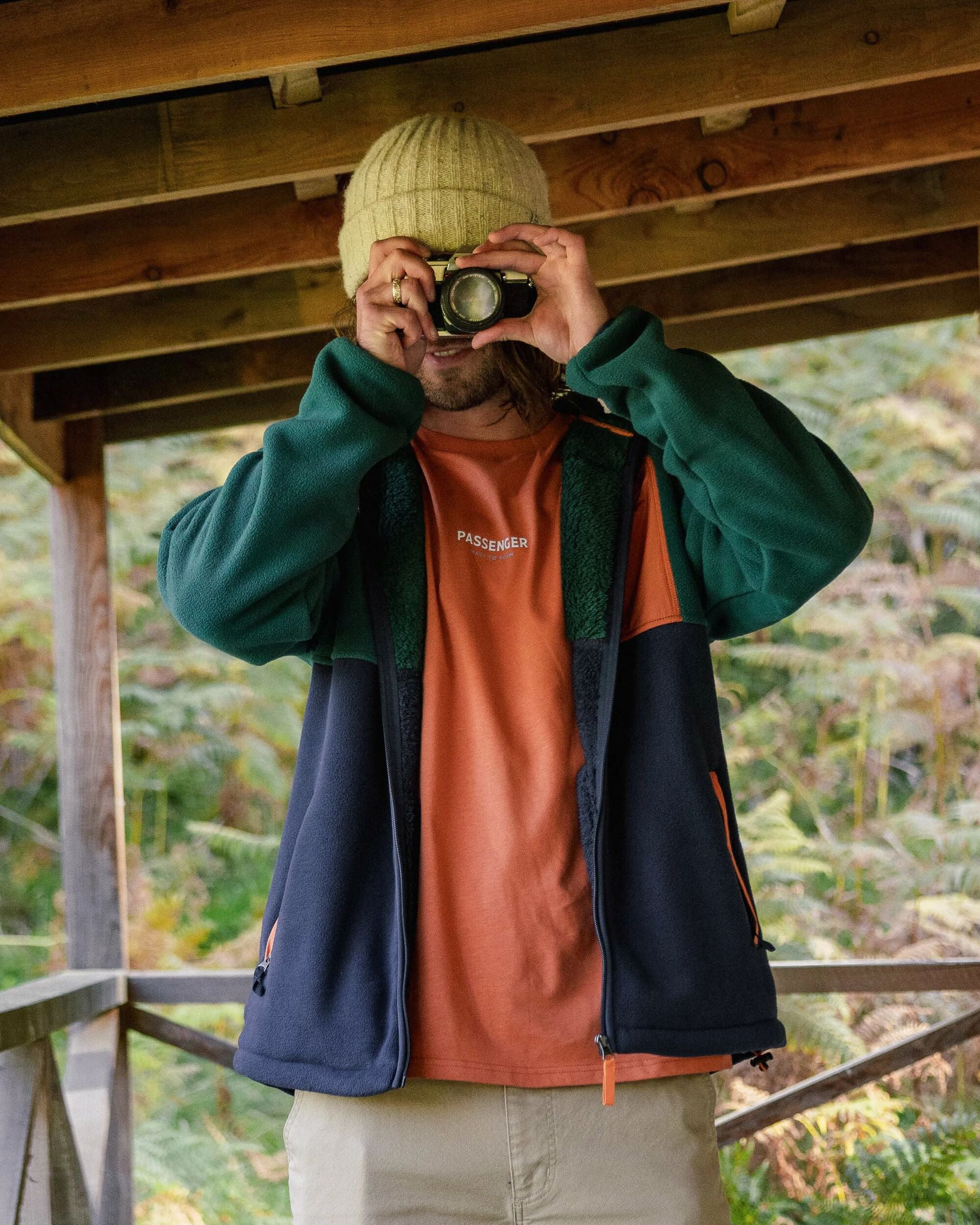 Loch Hooded Polar Fleece - Rain Forest/Rich Navy - Image 5
