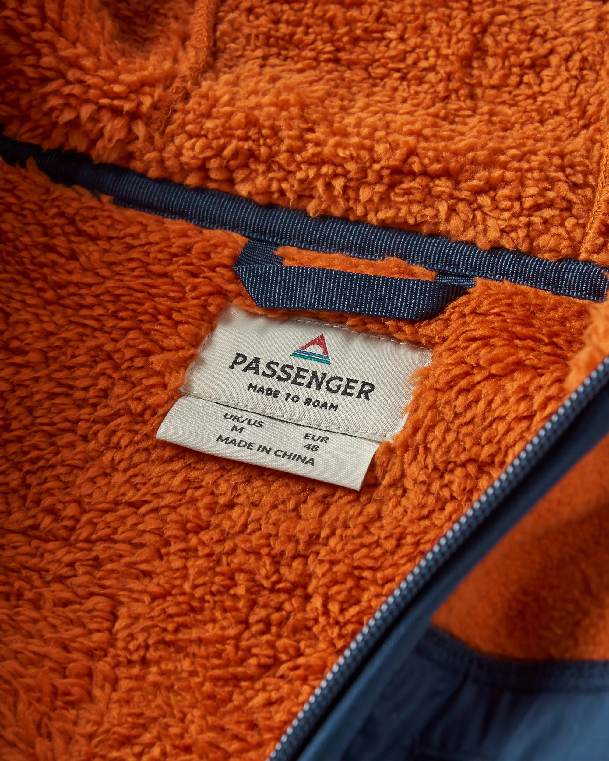 Loch Hooded Polar Fleece - Sunset Orange/Storm Grey - Image 2