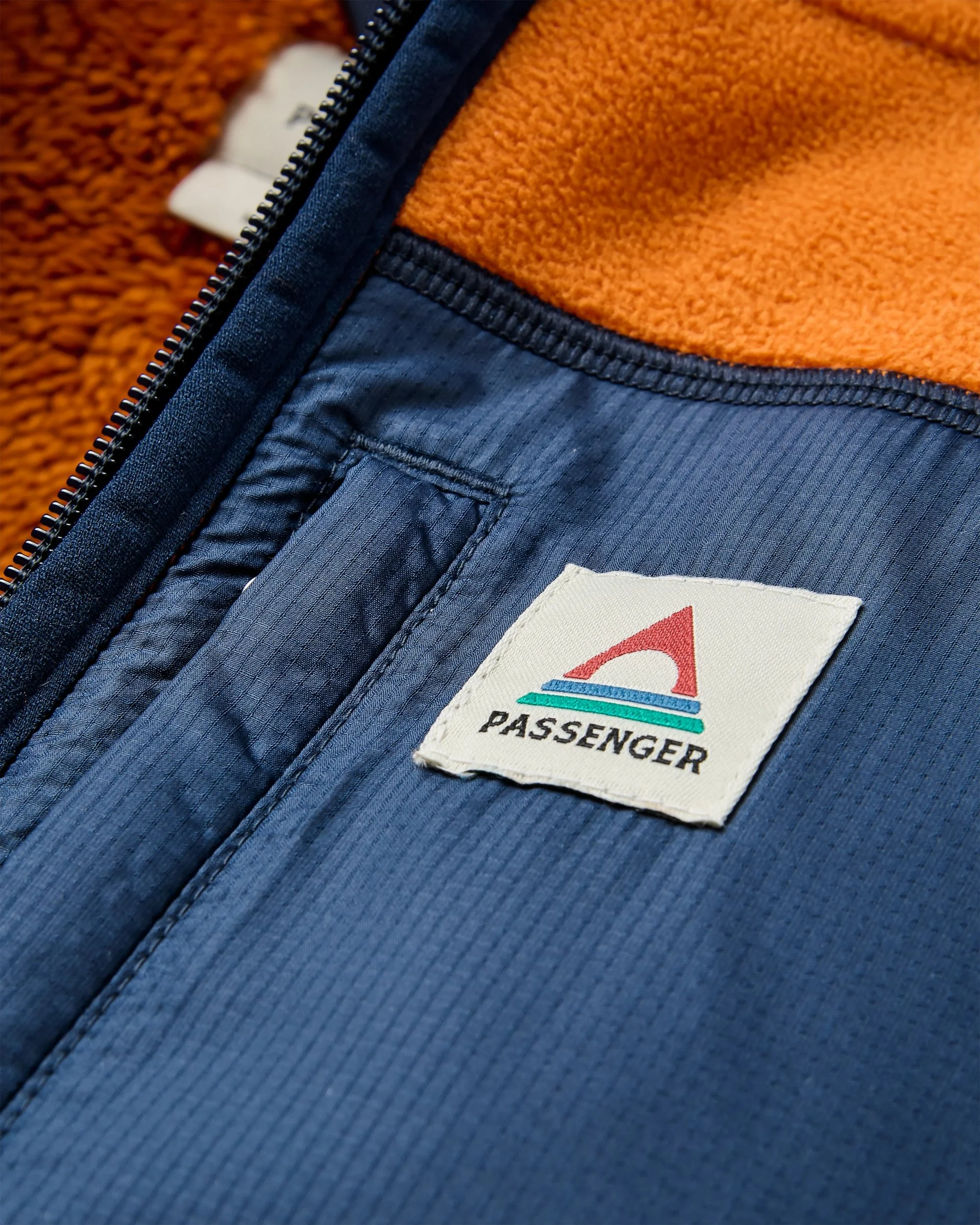 Loch Hooded Polar Fleece - Sunset Orange/Storm Grey - Image 6