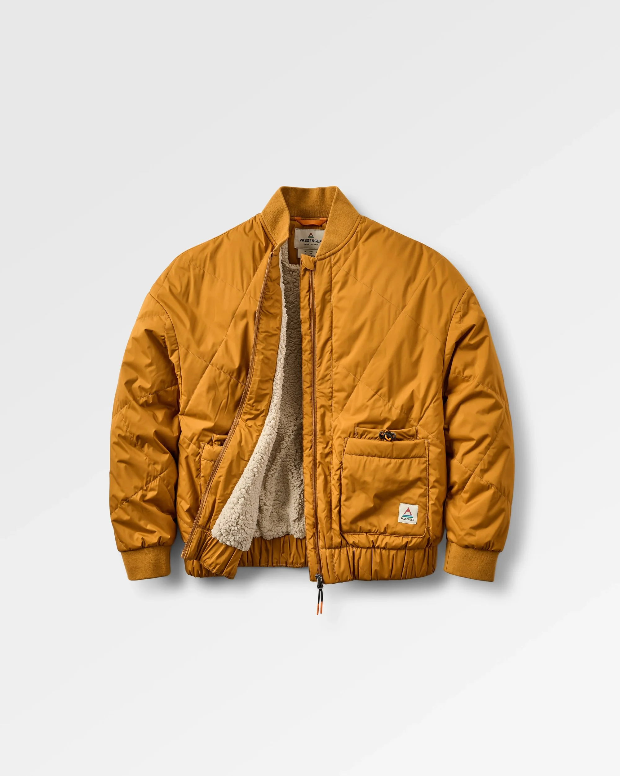 Lucia Sherpa Lined Bomber Jacket - Golden Brown