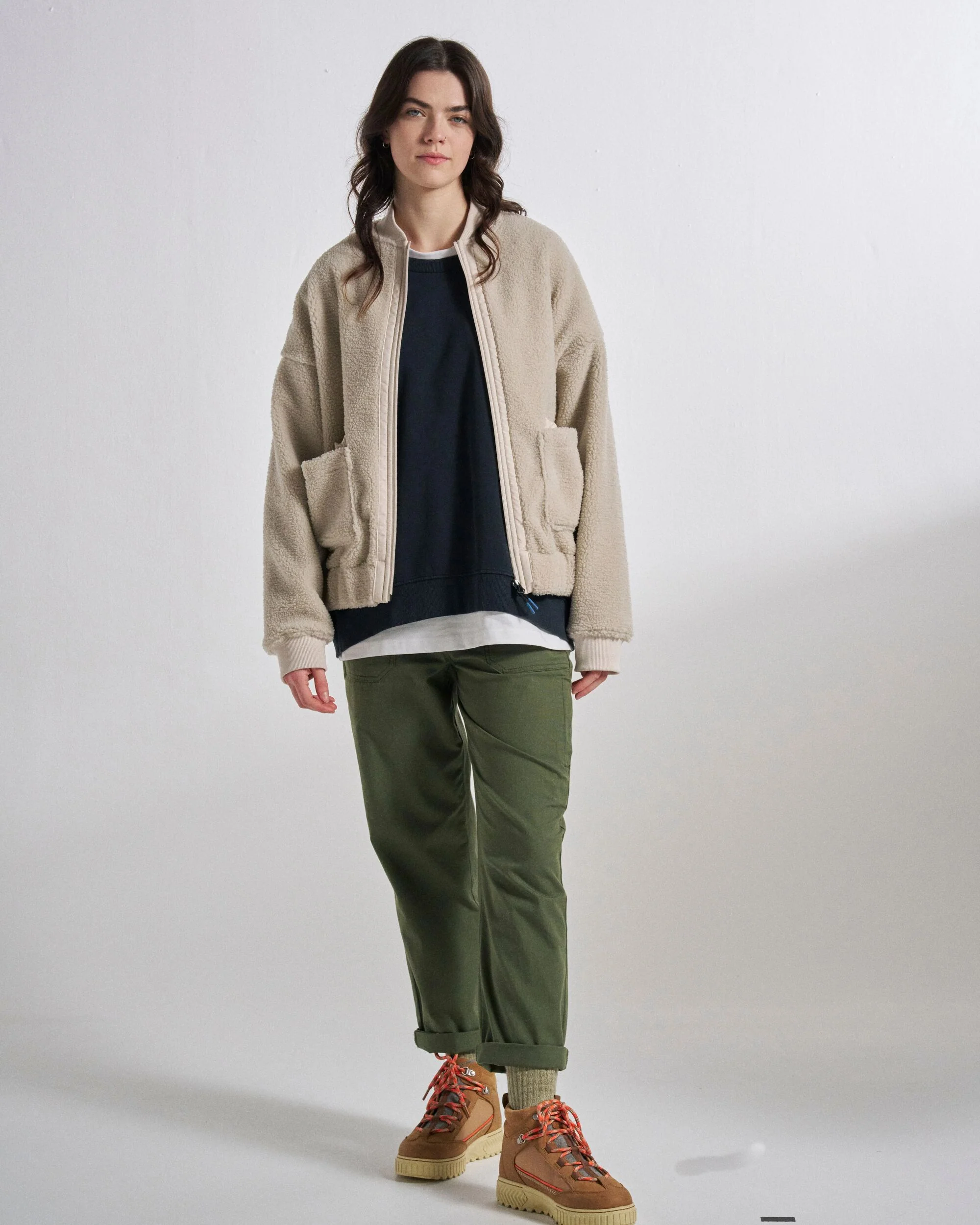 Lucia Sherpa Fleece - Vintage White - Image 5