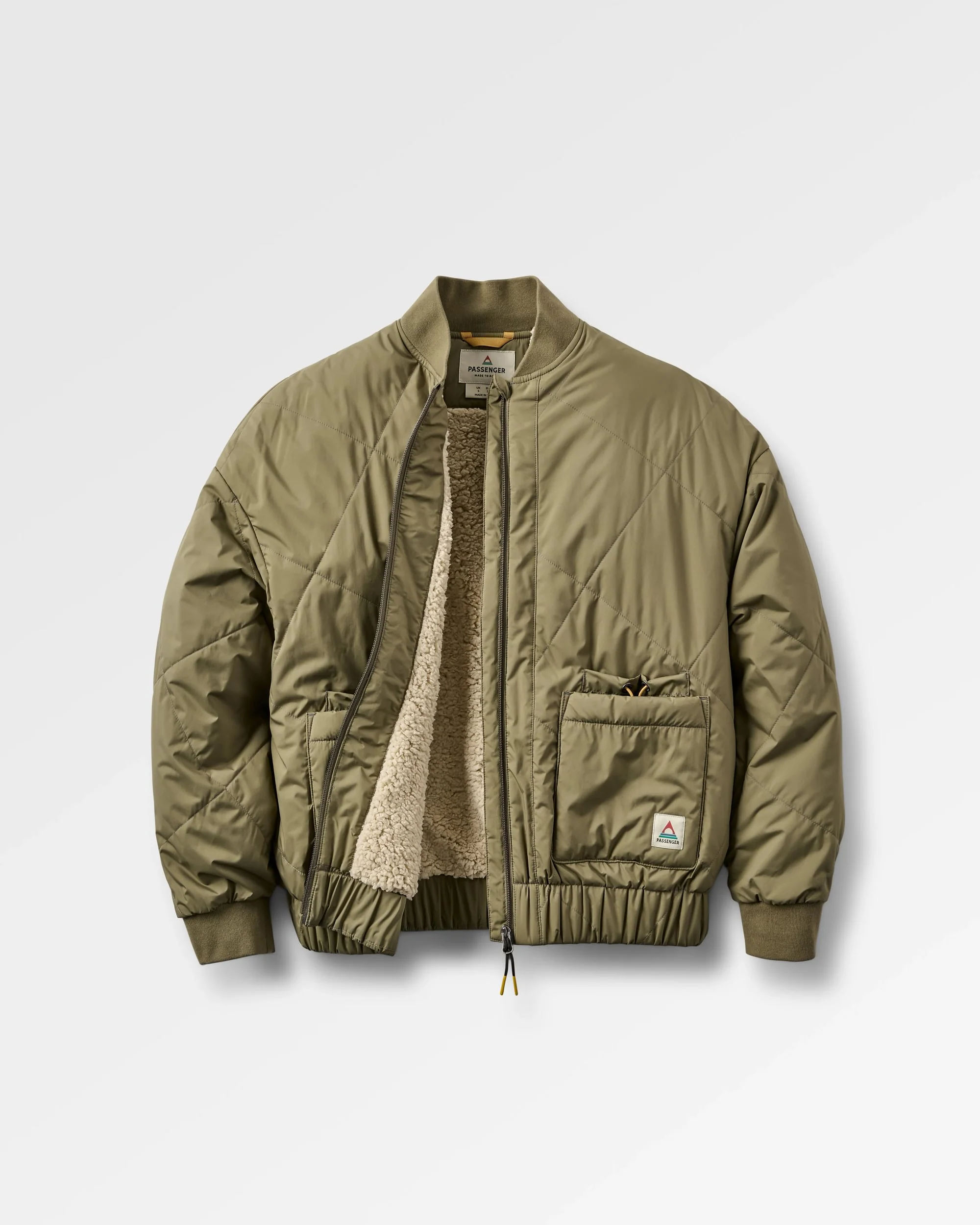 Lucia Sherpa Lined Bomber Jacket - Dusty Olive
