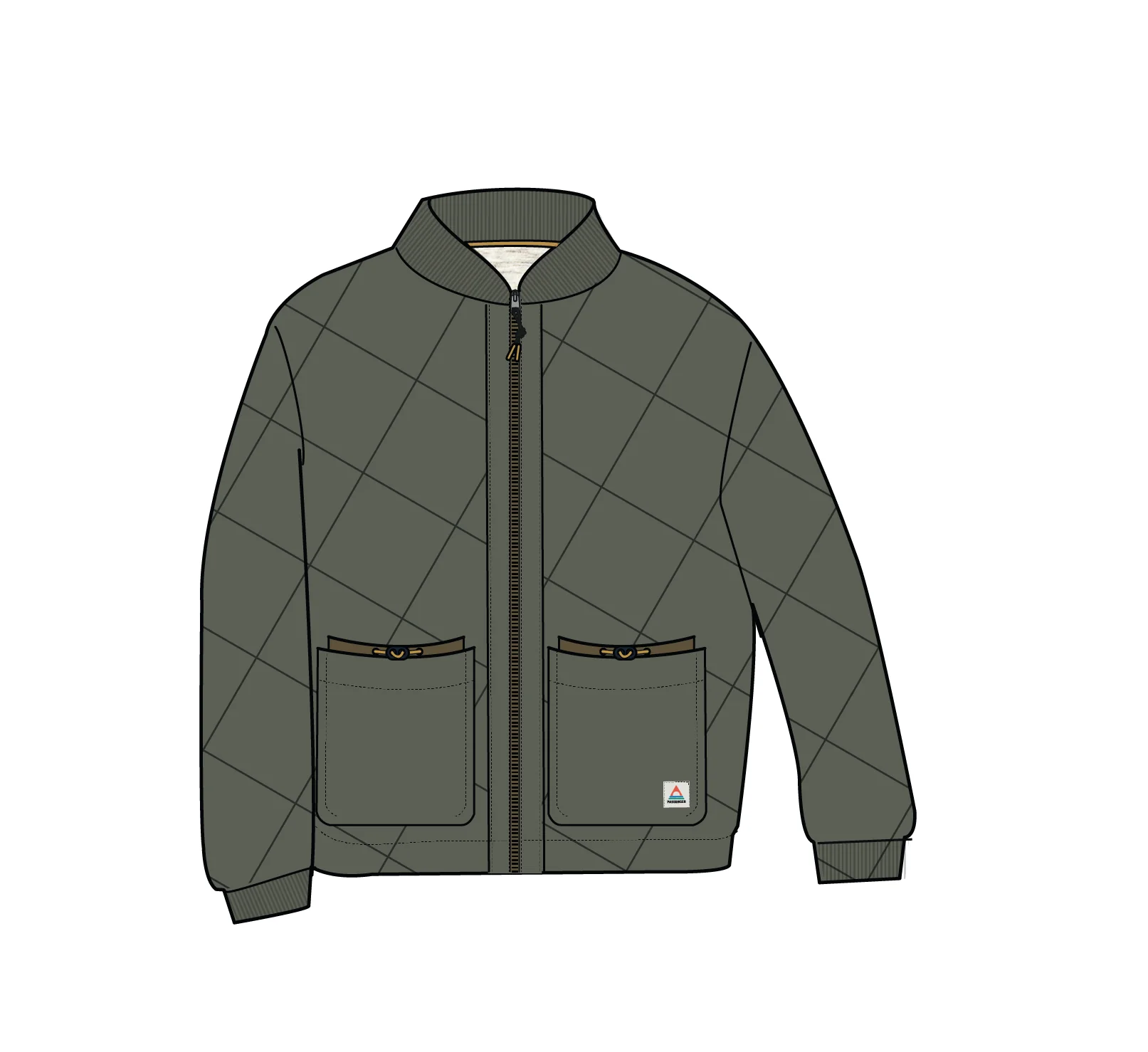 Lucia Sherpa Lined Bomber Jacket - Dusty Olive - Image 9