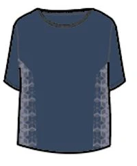 Magnolia Crochet Trim T-Shirt - Dark Denim - Image 7