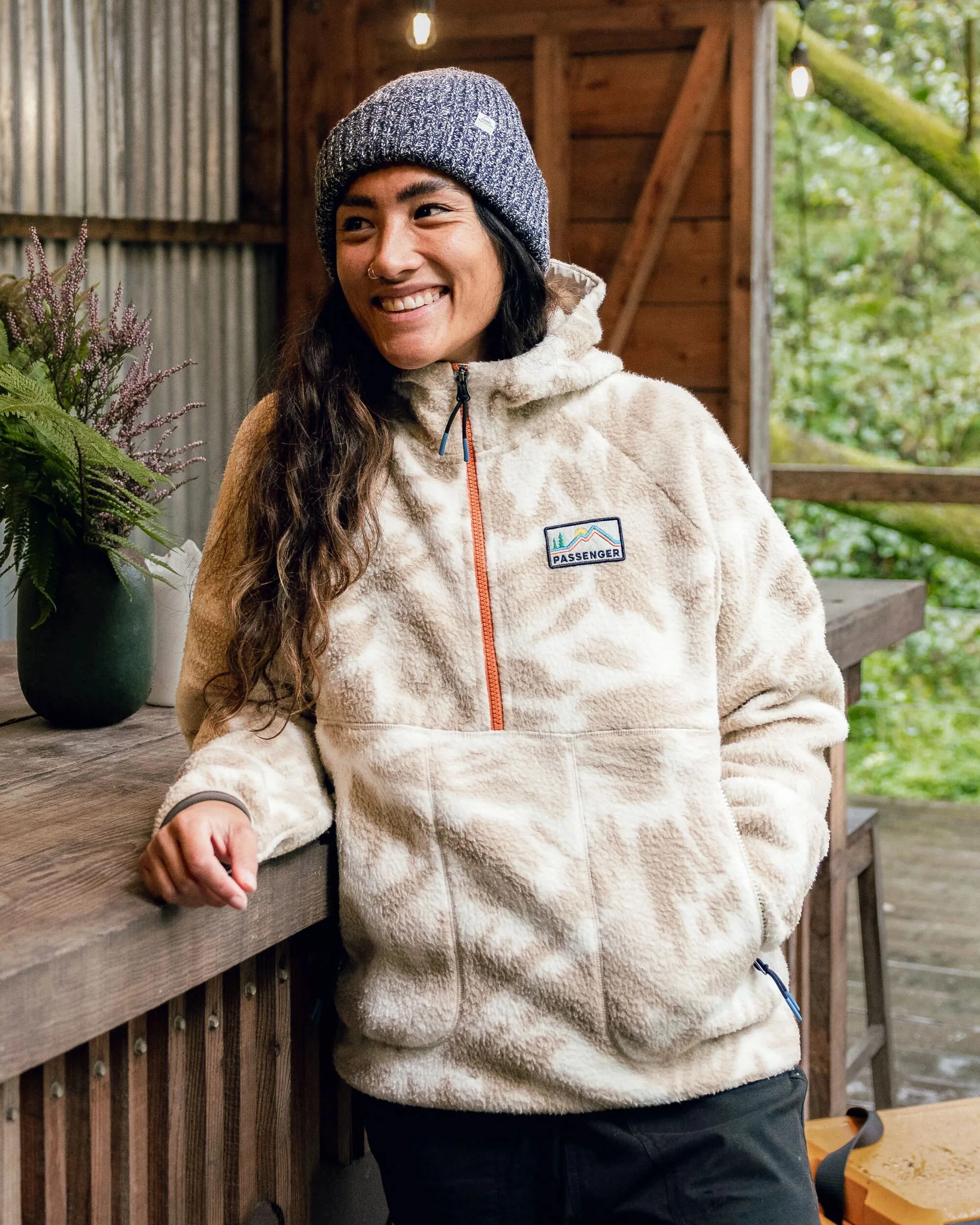 Maine 1/2 Zip Sherpa Fleece - Abstract Mountain Birch
