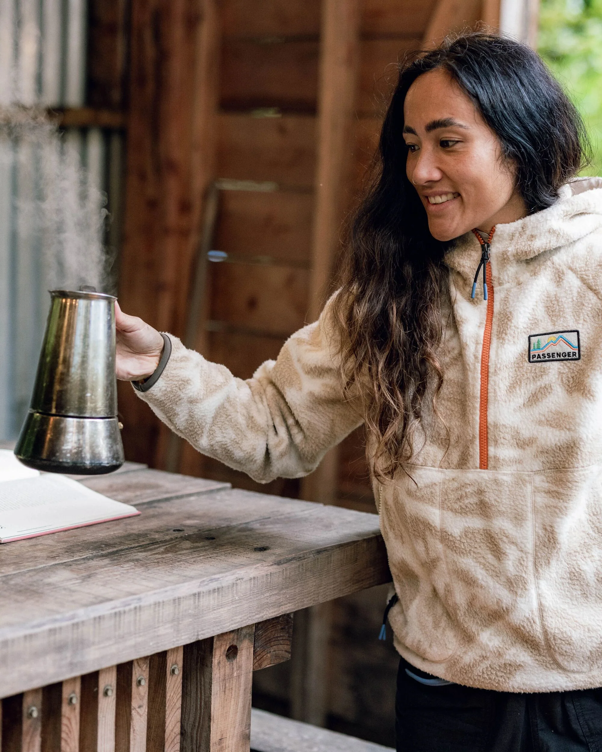 Maine 1/2 Zip Sherpa Fleece - Abstract Mountain Birch - Image 5