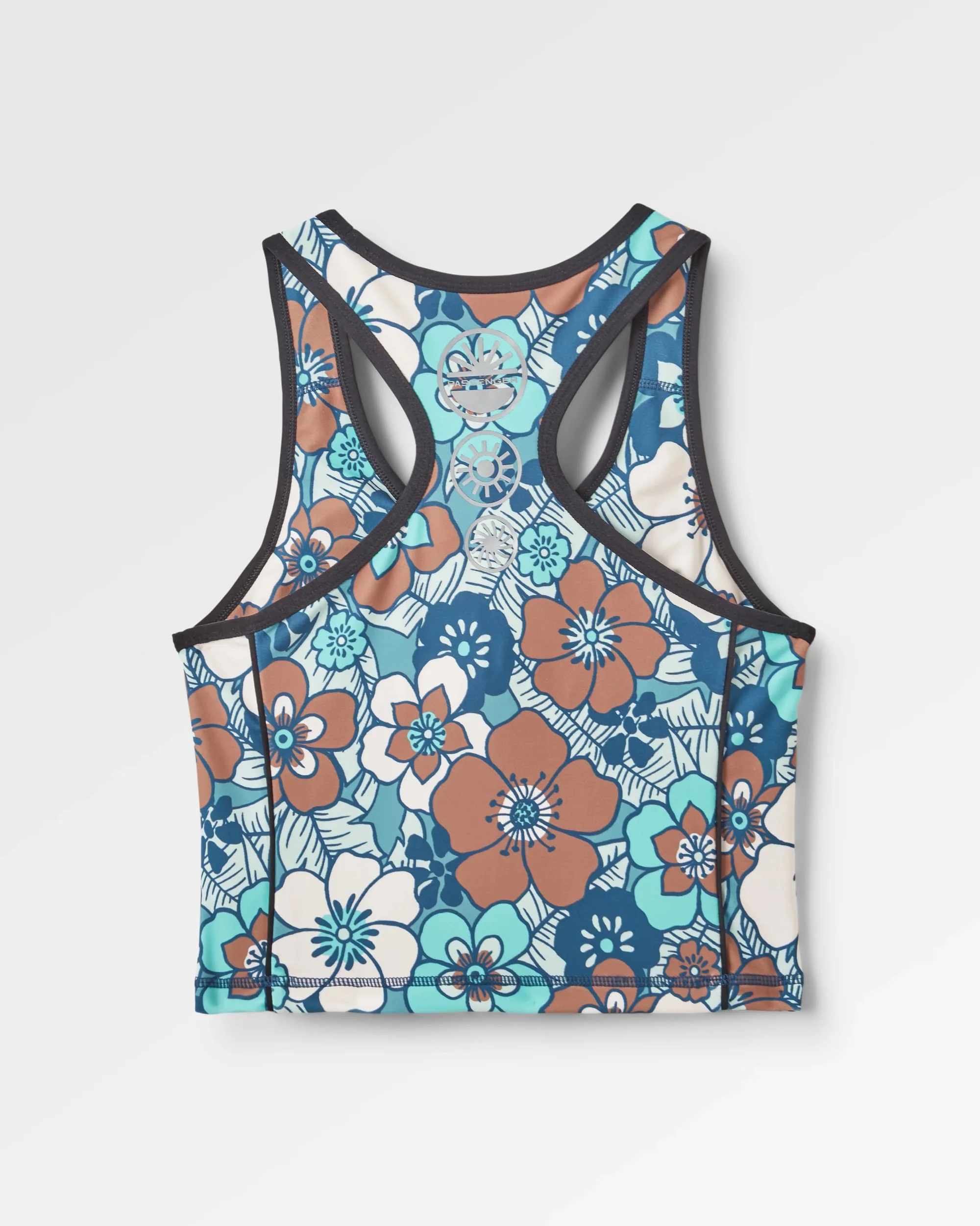 Mantra Active Crop Top - Vintage Floral Aqua - Image 5