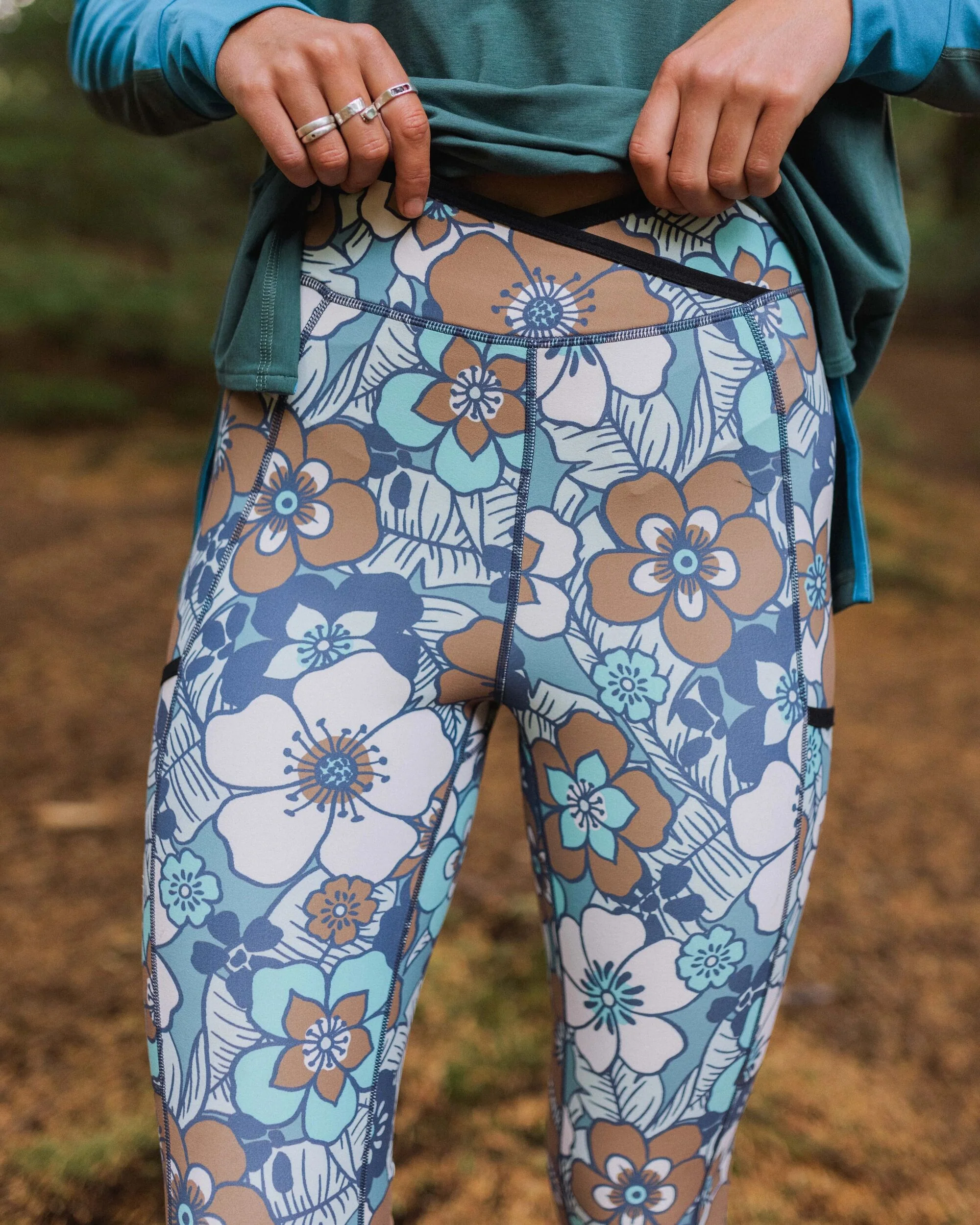 Mantra Active Legging - Vintage Floral Aqua - Image 3