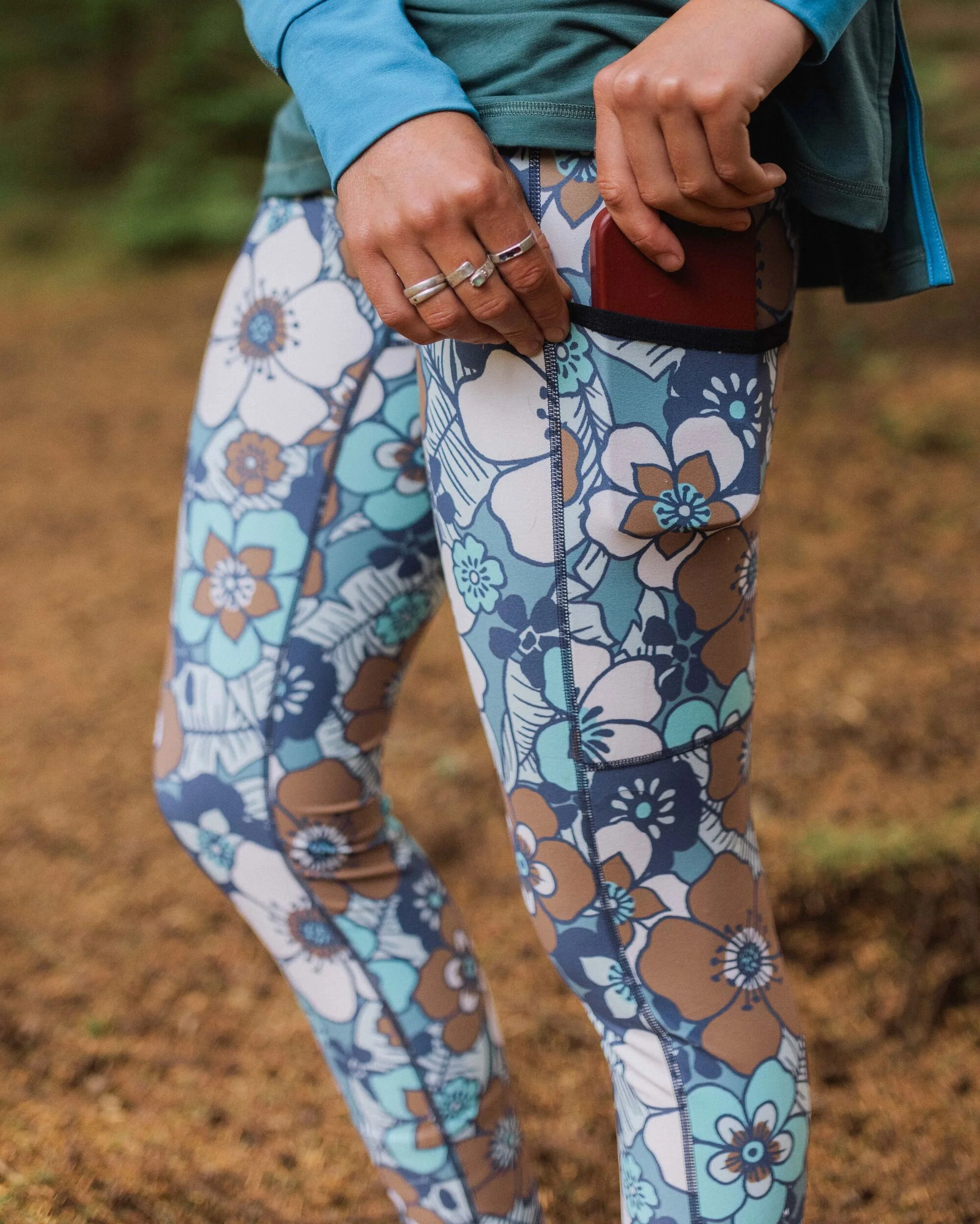 Mantra Active Legging - Vintage Floral Aqua - Image 4