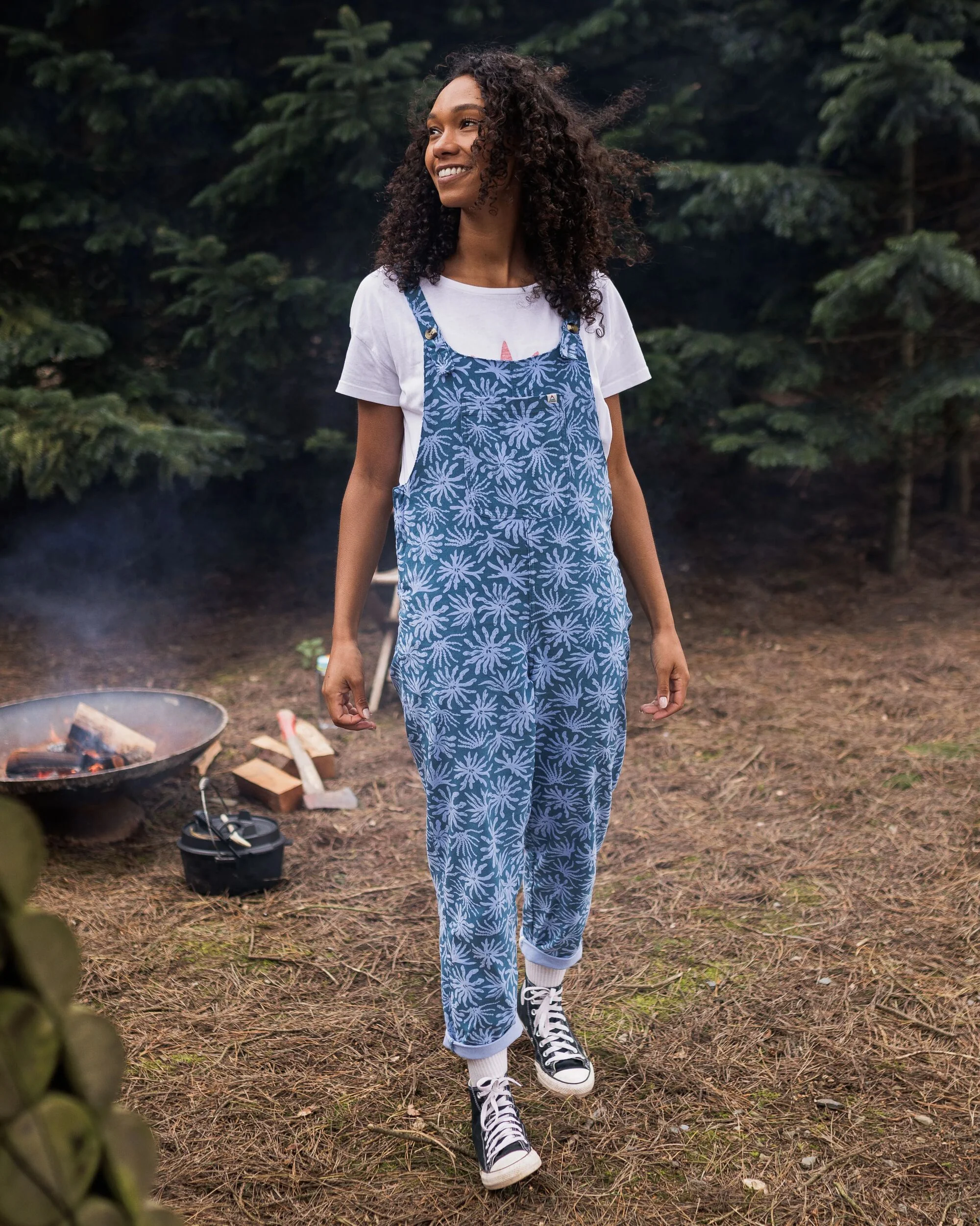 Meadows Organic Cotton Cord Dungarees - Seaweed Blue Steel - Image 5
