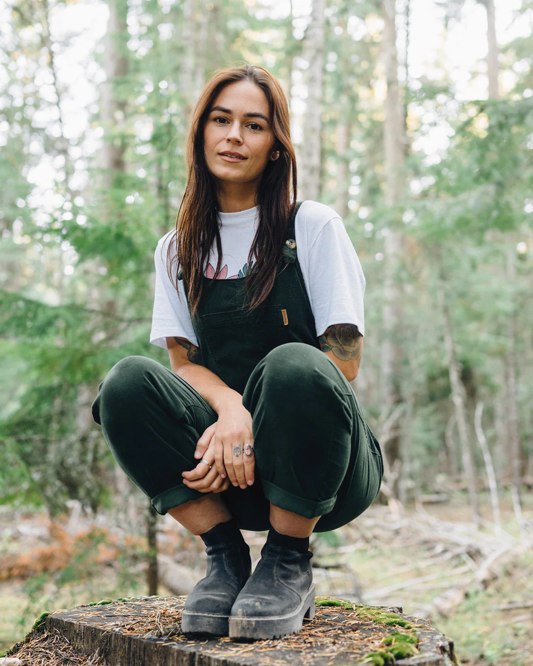 Meadows Cord Dungarees - Fir Tree - Image 2