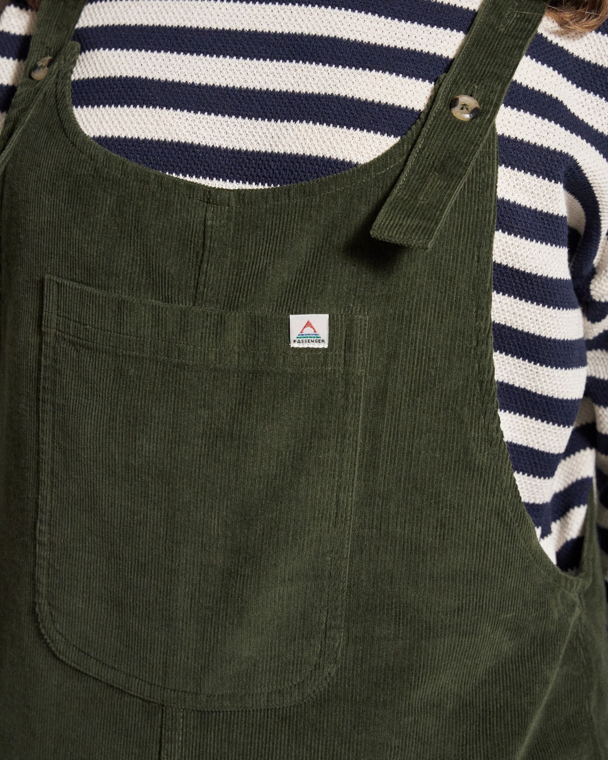 Meadows Organic Cotton Cord Dungarees - Fir Tree - Image 6
