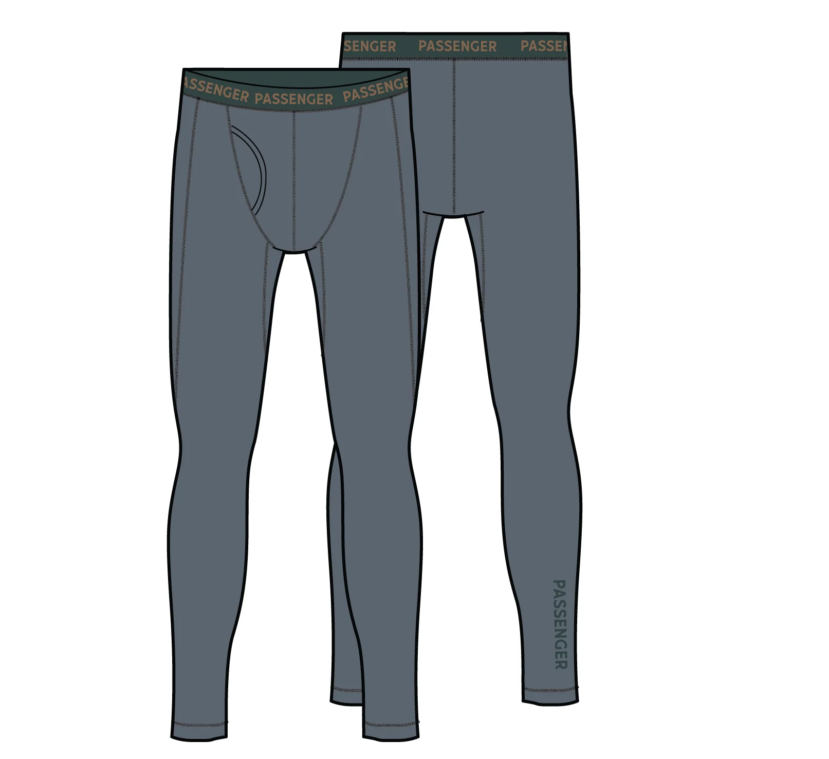 Men's Merino Blend Base Layer Bottom - Storm Grey - Image 9