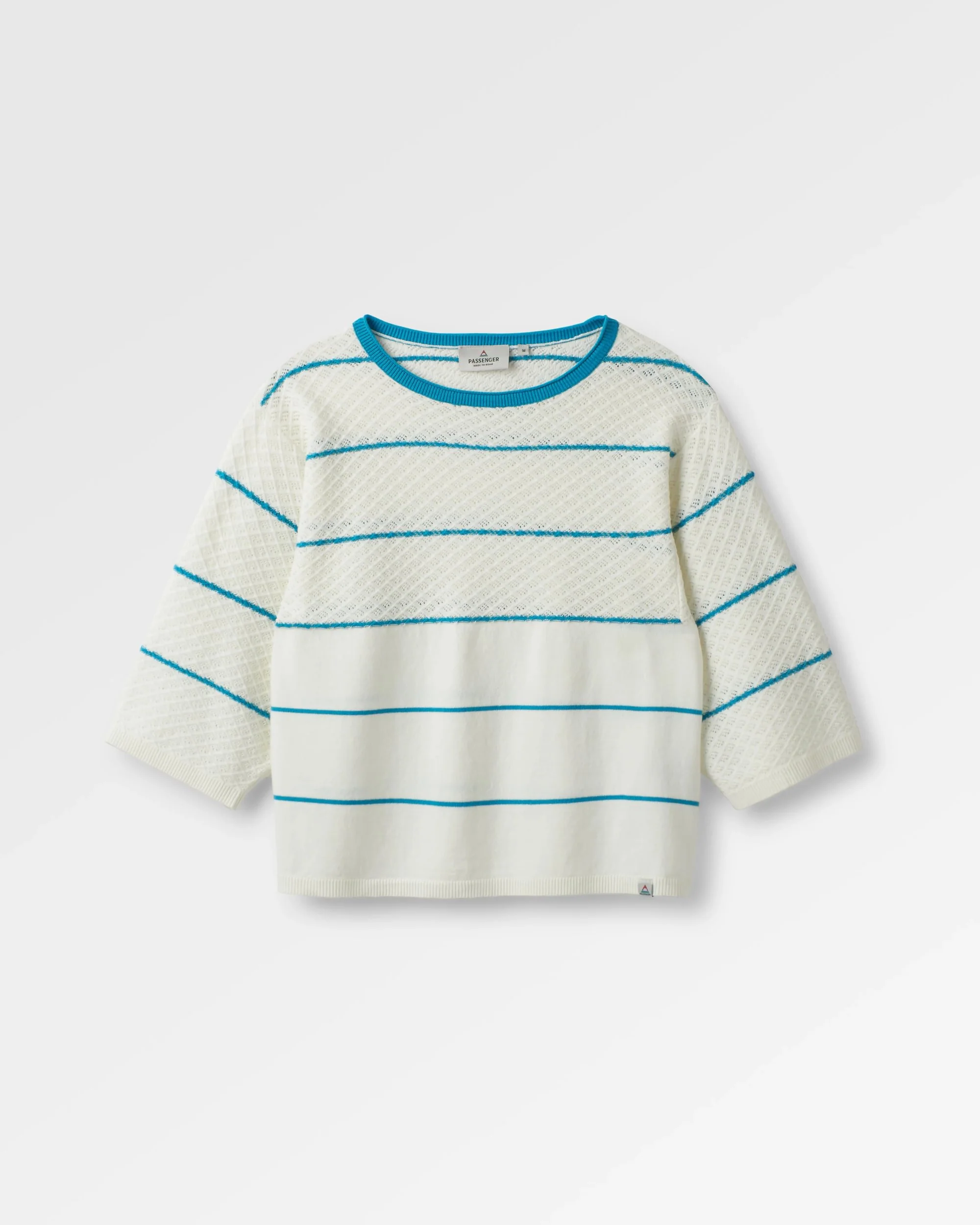 Migrate Organic Knitted Jumper - Blue Pool Stripe - Image 2