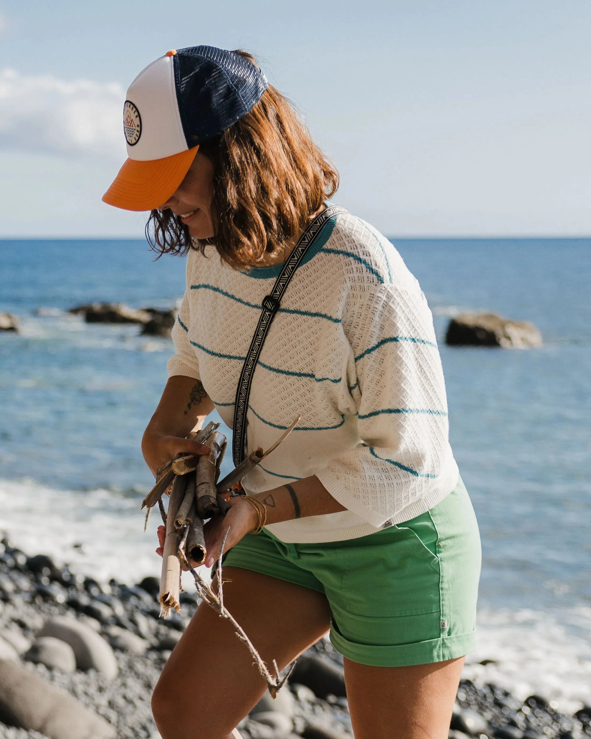 Migrate Organic Knitted Jumper - Blue Pool Stripe - Image 3