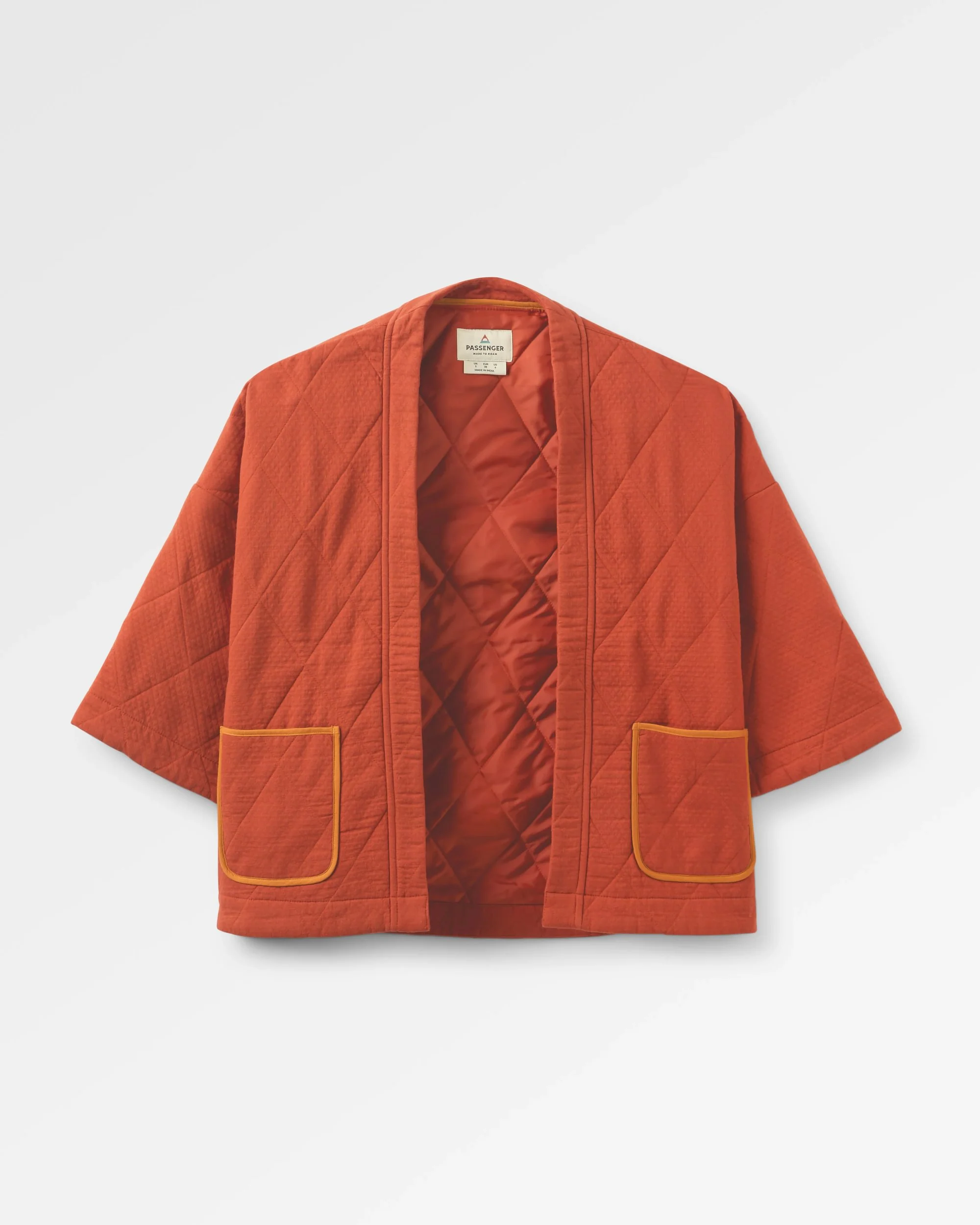 Mira Organic Cotton Quilted Overshirt - Red Ochre - Image 2