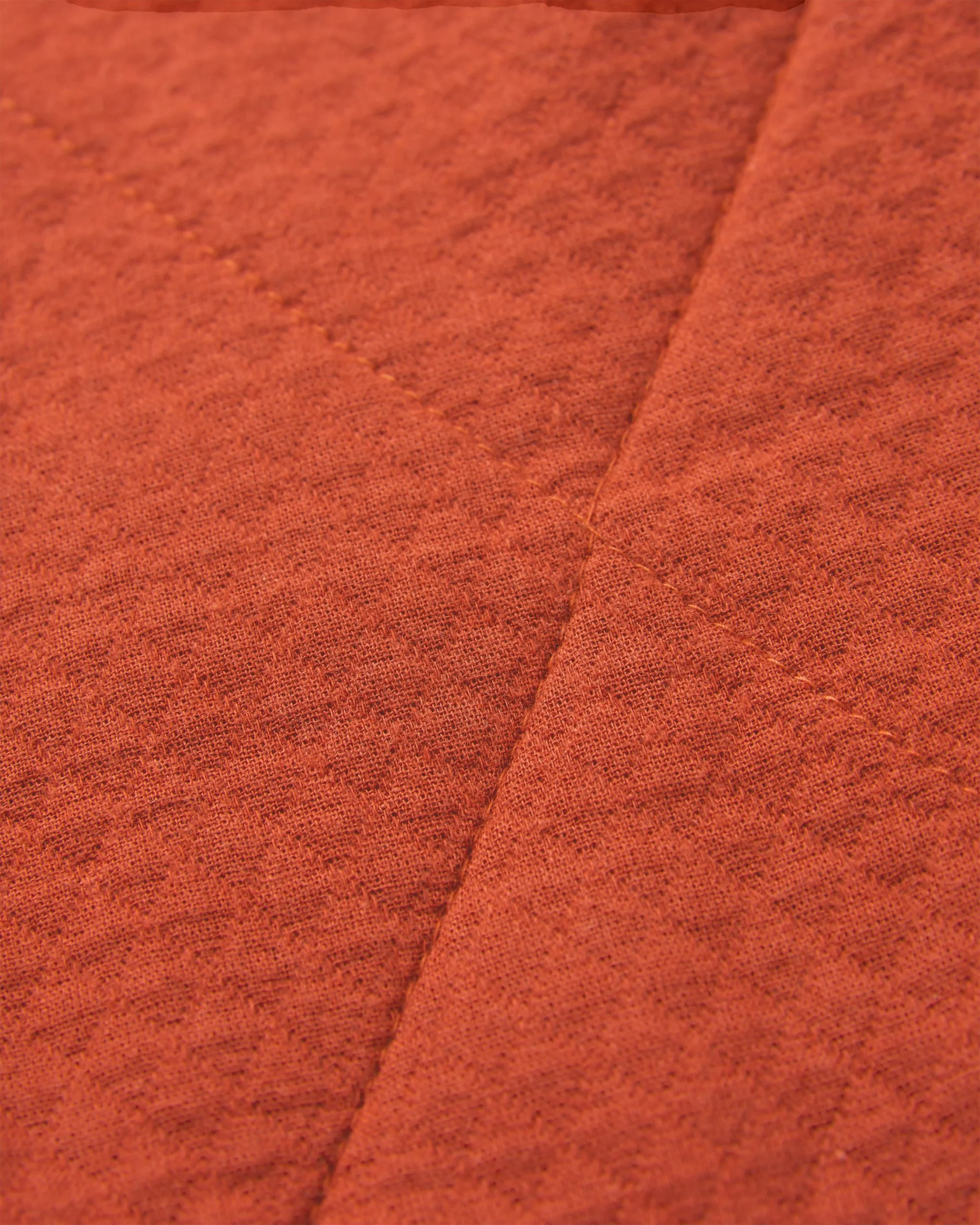 Mira Organic Cotton Quilted Overshirt - Red Ochre - Image 7