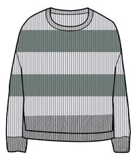 Moments Oversized Organic Knitted Jumper - Pistachio Stripe - Image 7