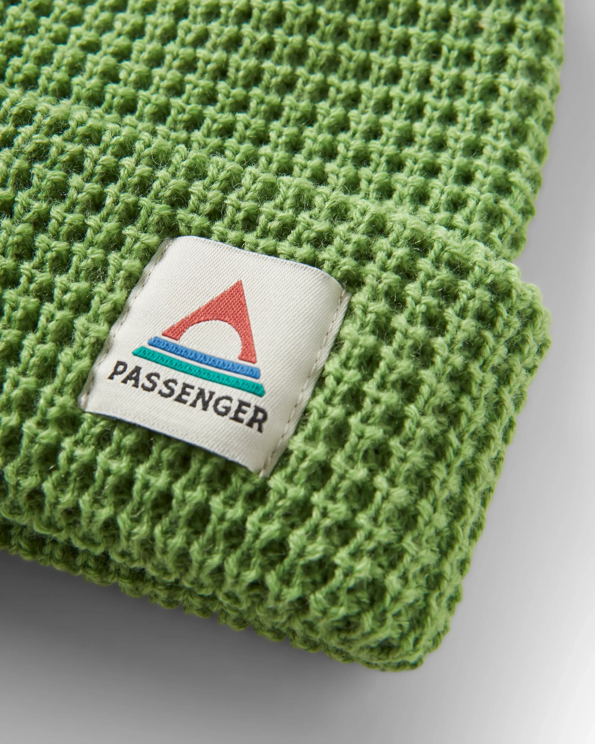 Moss Double Layer Waffle Beanie - Pear Green - Image 3
