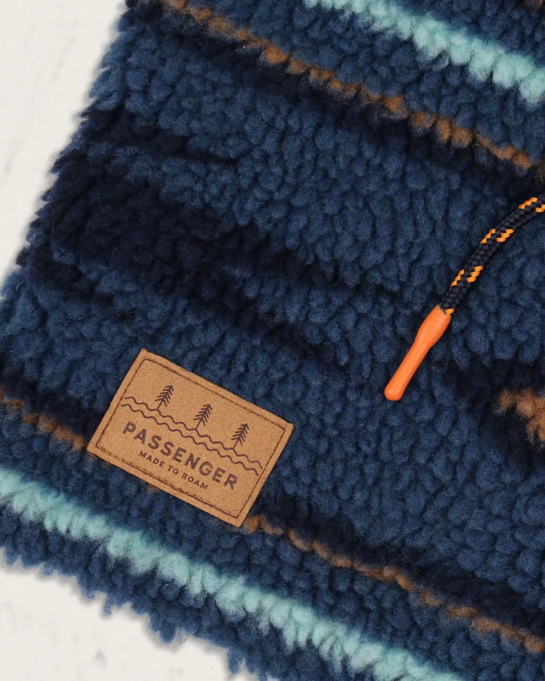 Mulled Sherpa Fleece Snood - Blue Coral Geo Pattern - Image 2