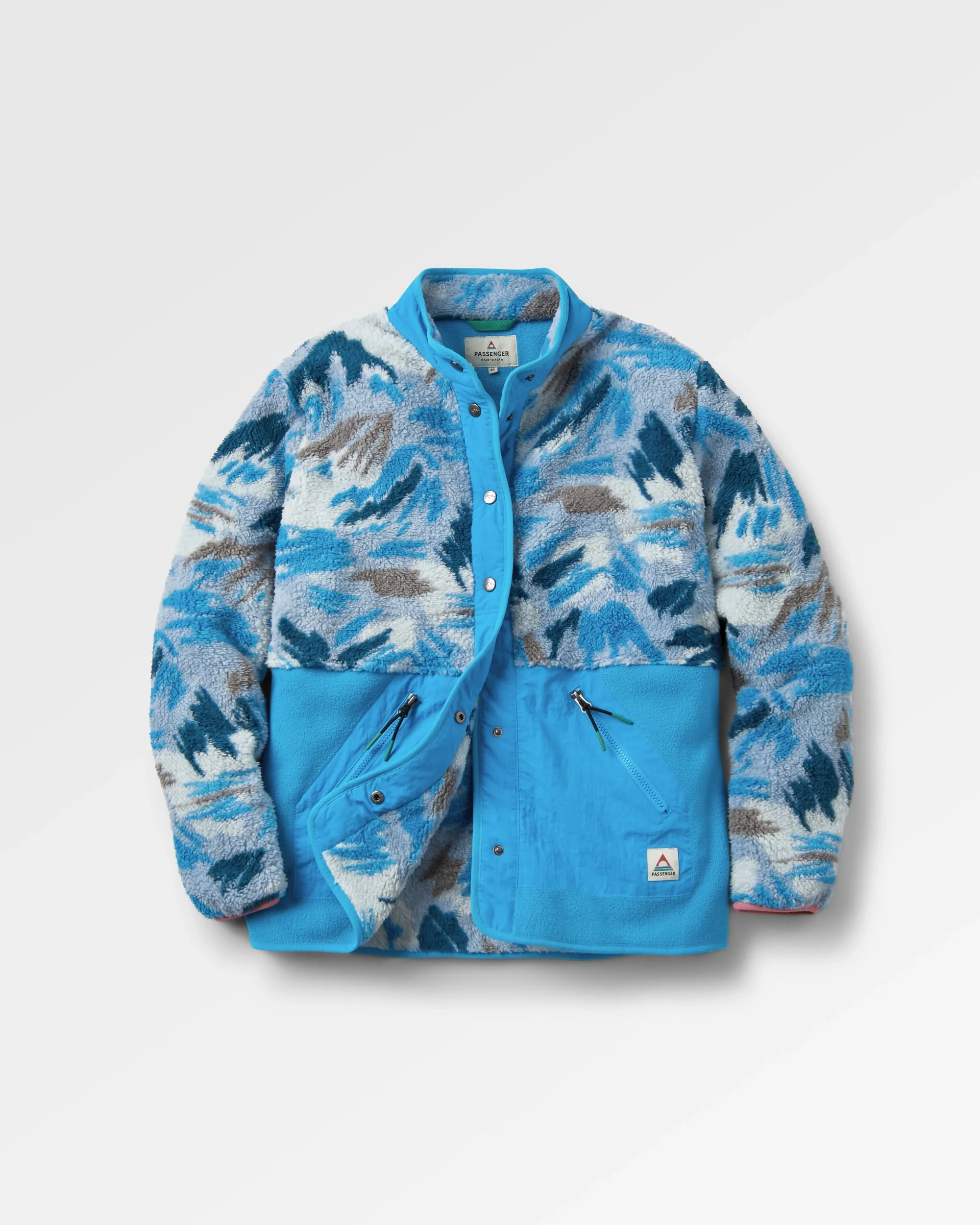 Navegado Soft-Touch Sherpa Fleece - Abstract Mountain Blue Fog - Image 2