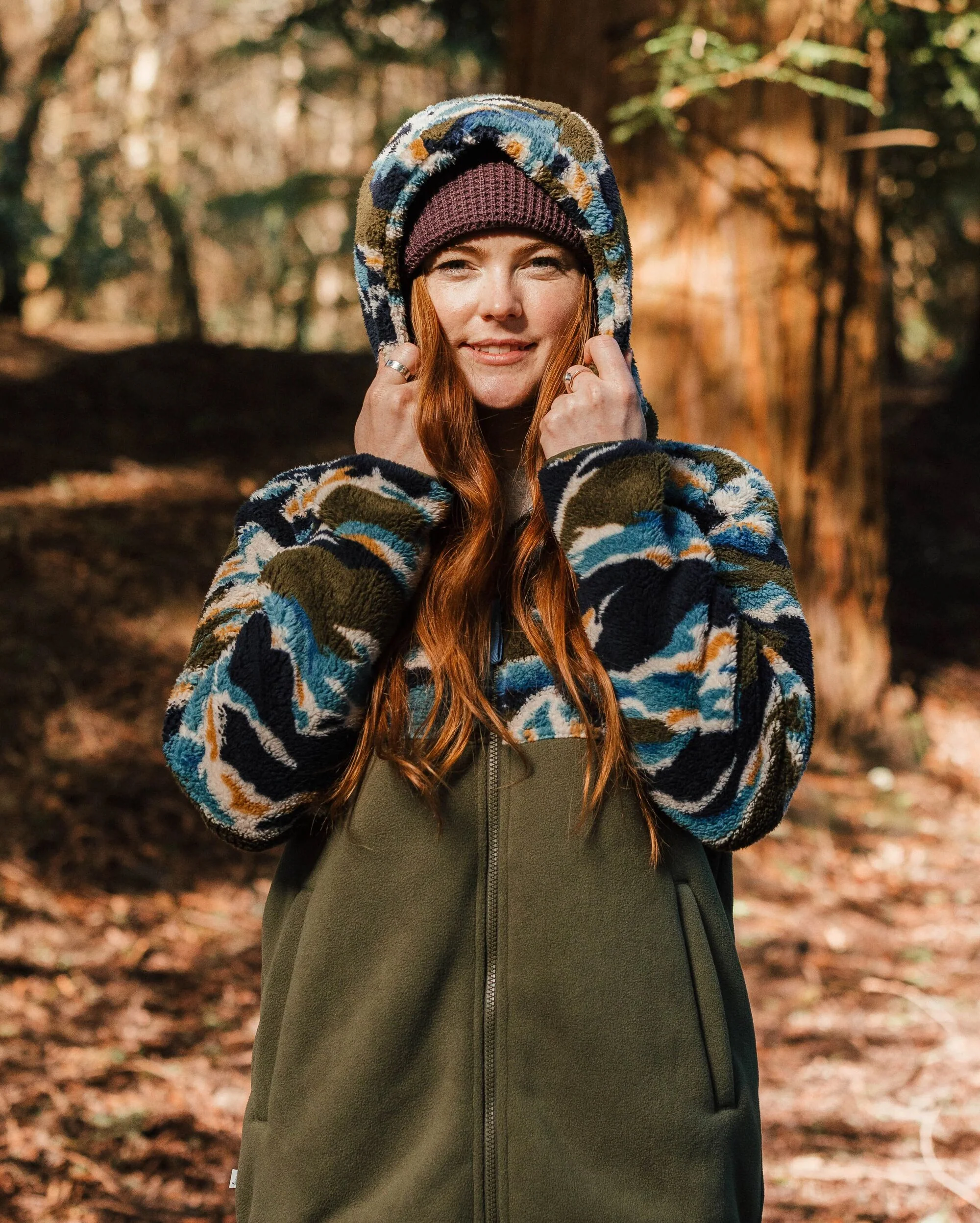 Nestling Polar-Lined Sherpa Fleece - Mount Scenic Khaki - Image 5