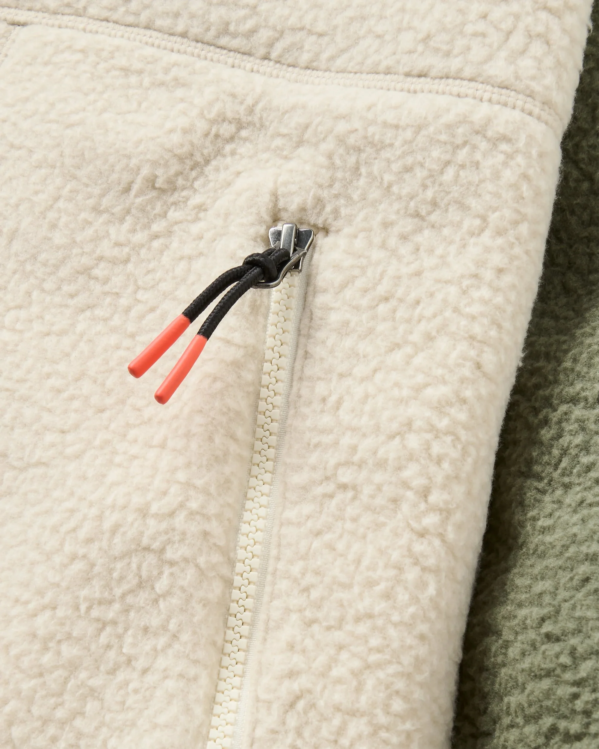 North Coast Full Zip Sherpa Fleece - Dusty Olive/Oatmeal - Image 4