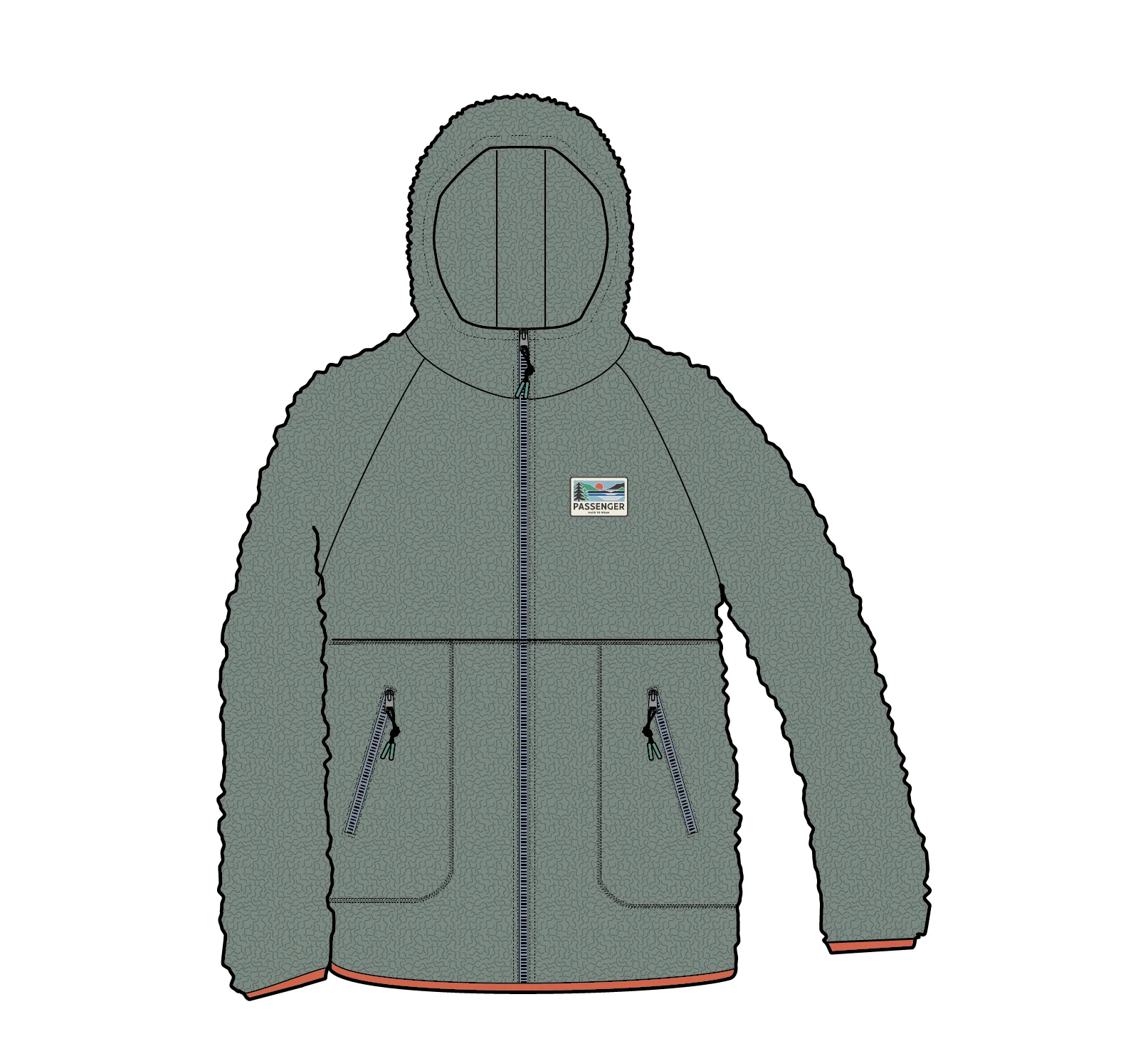 North Coast Full Zip Sherpa Fleece - Pistachio - Image 9