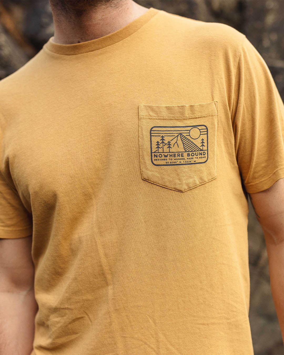 Nowhere Bound Pocket T-Shirt - Dusty Ochre - Image 2