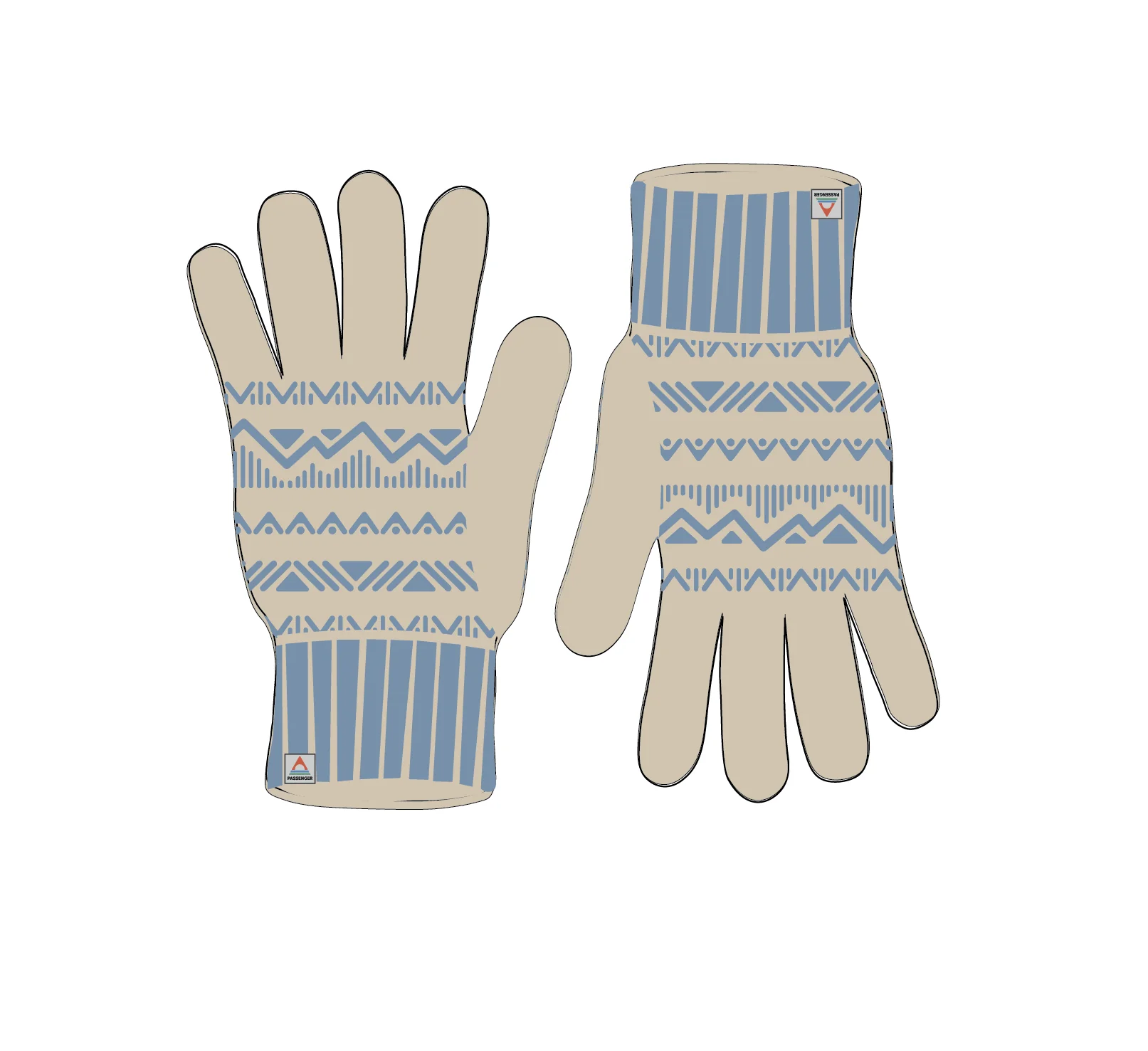 Nurture Knitted Gloves - Faded Denim/Stone - Image 6