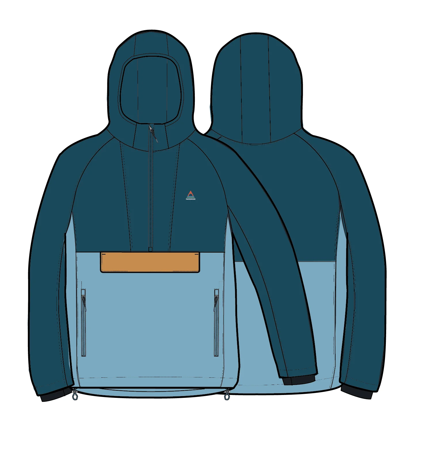 Ocean Softshell Anorak - Retro Blue/Tidal Blue - Image 11