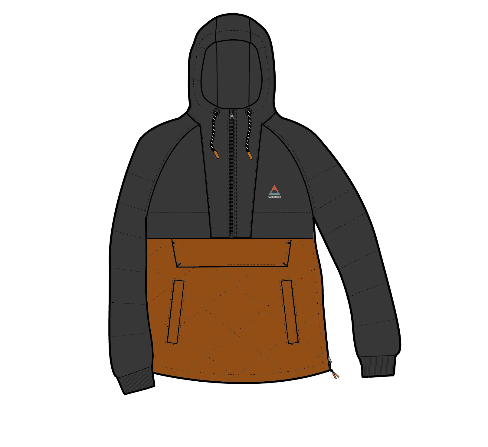 Oceanic Insulated Anorak - Black/Retro Orange - Image 11