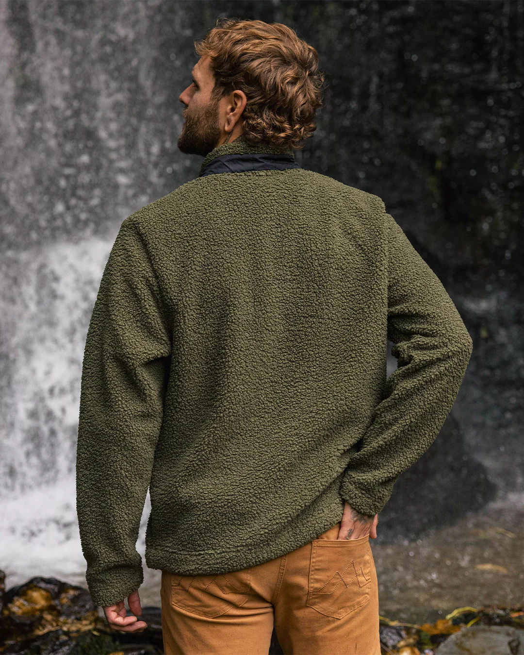Oceanside Polar-Lined Sherpa Fleece - Khaki - Image 3