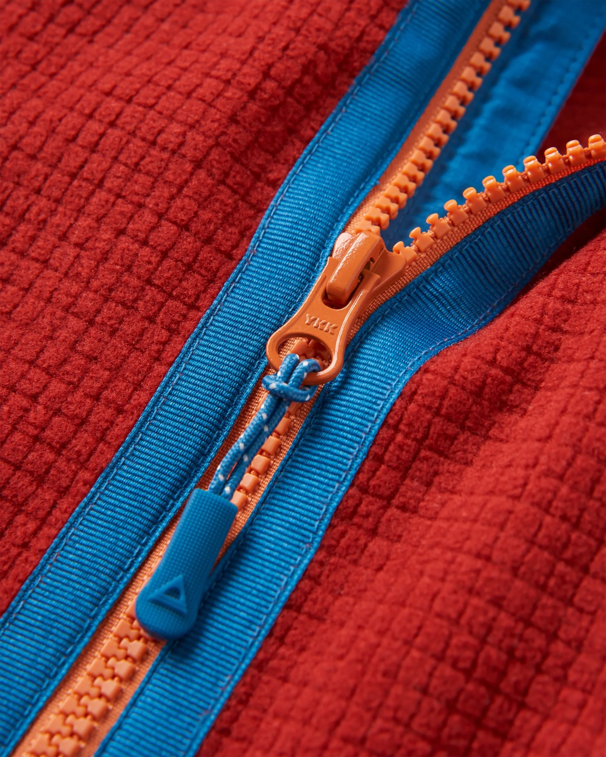 Off Trail Grid Polar Fleece - Red Ochre/Birch - Image 2